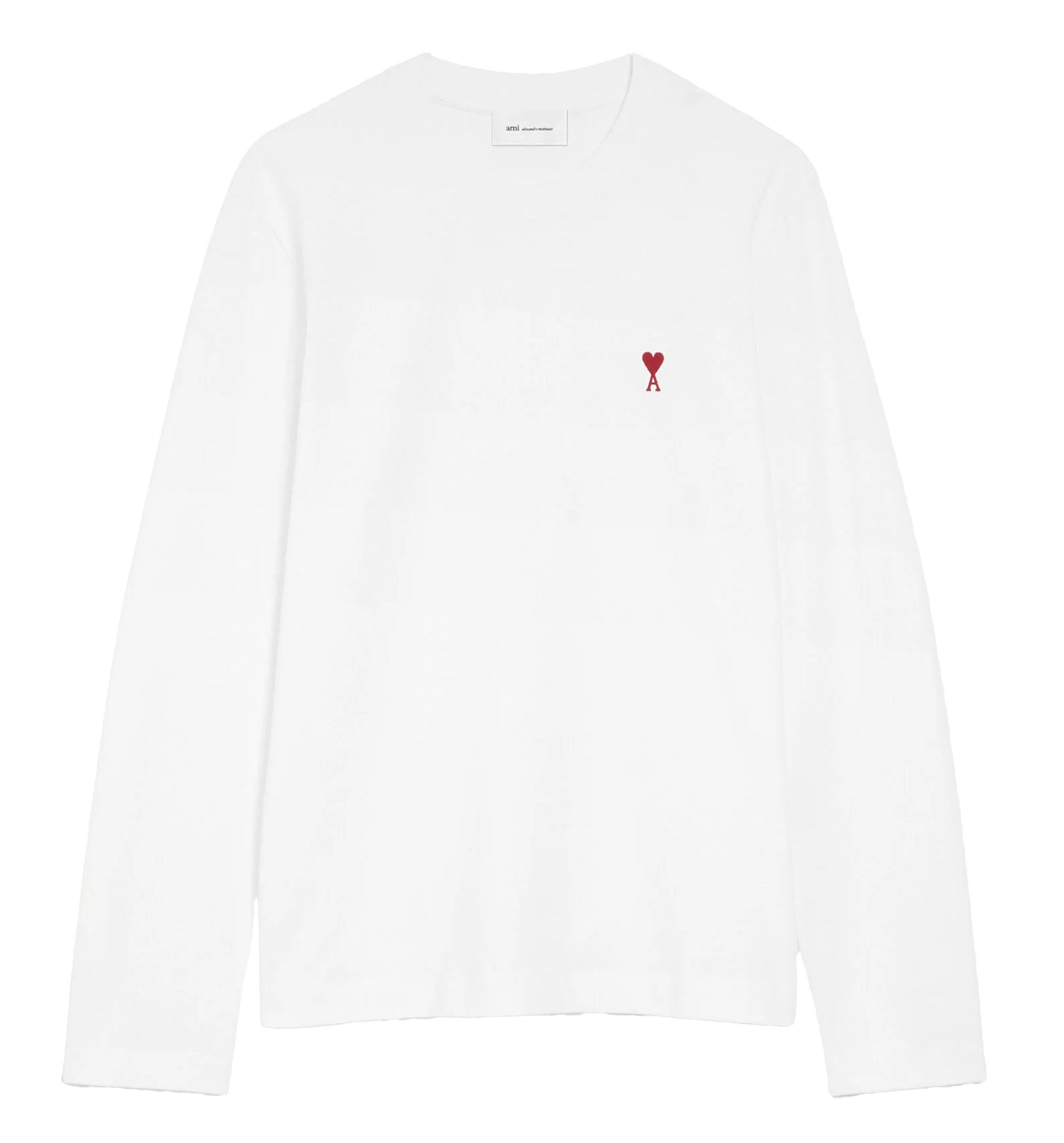 White Cotton longsleeves t-shirt with Ami De Coeur