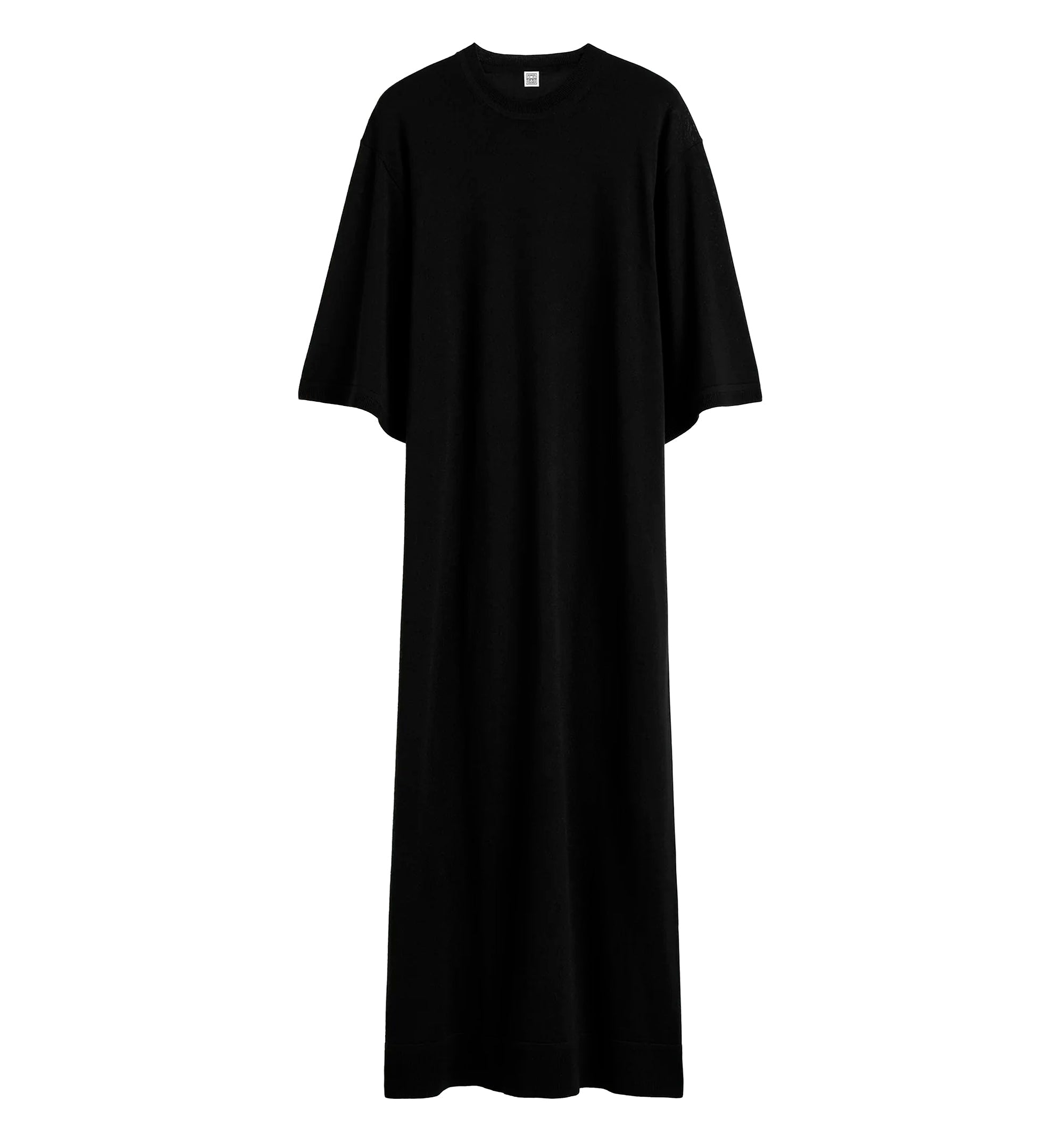 Merino knit tee dress black