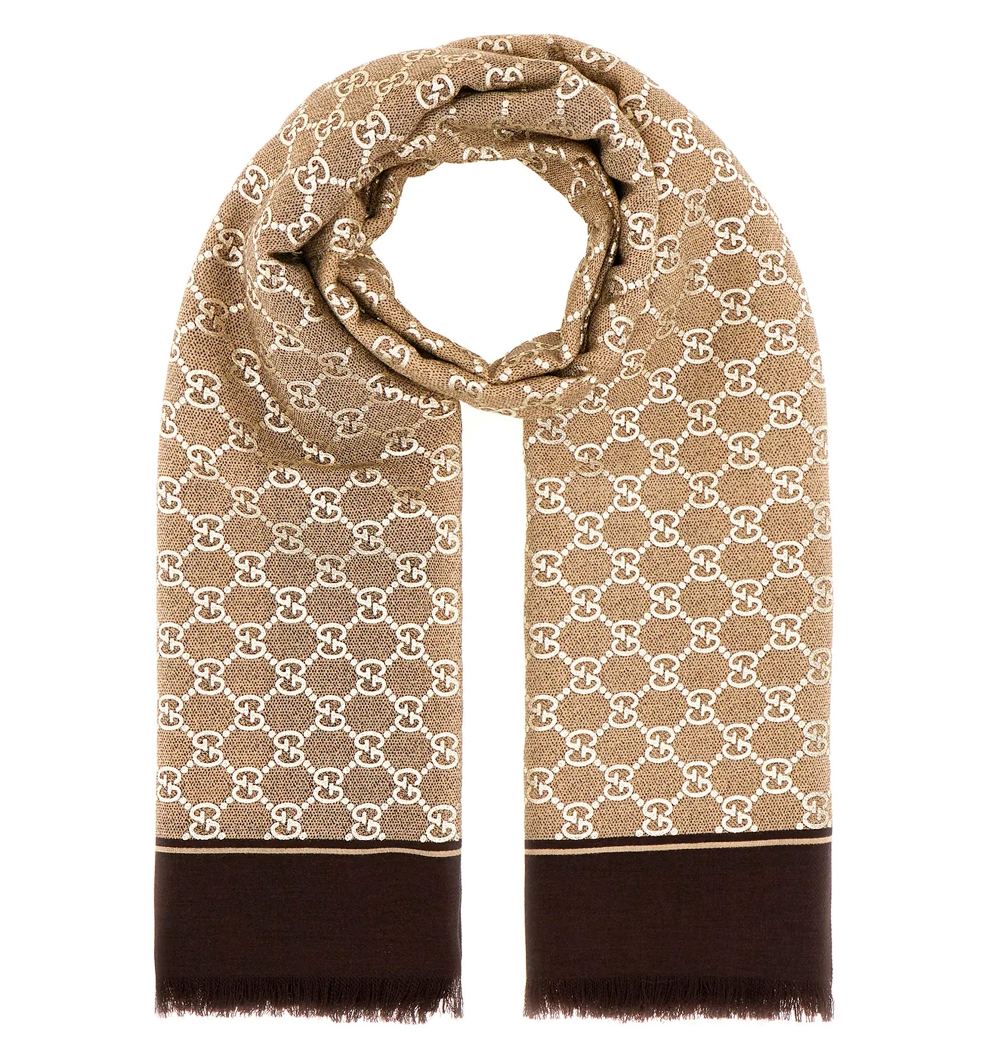 Laminated GG wool shawl