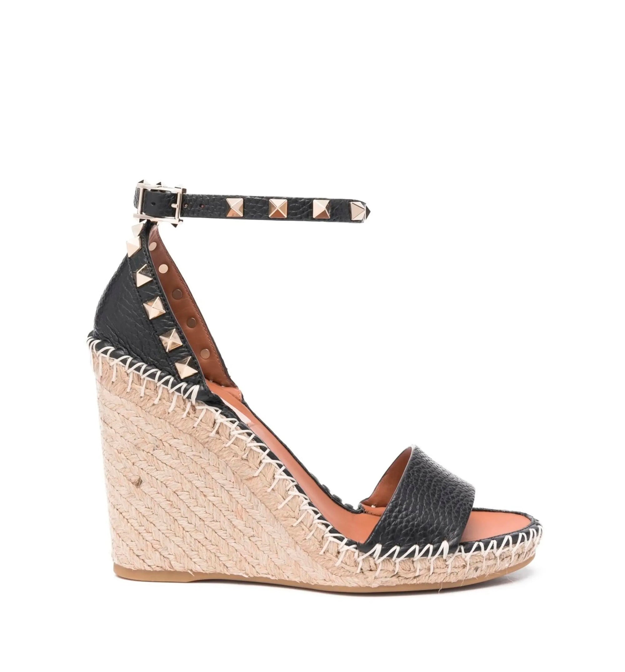 105mm Double Rockstud Wedge Sandals