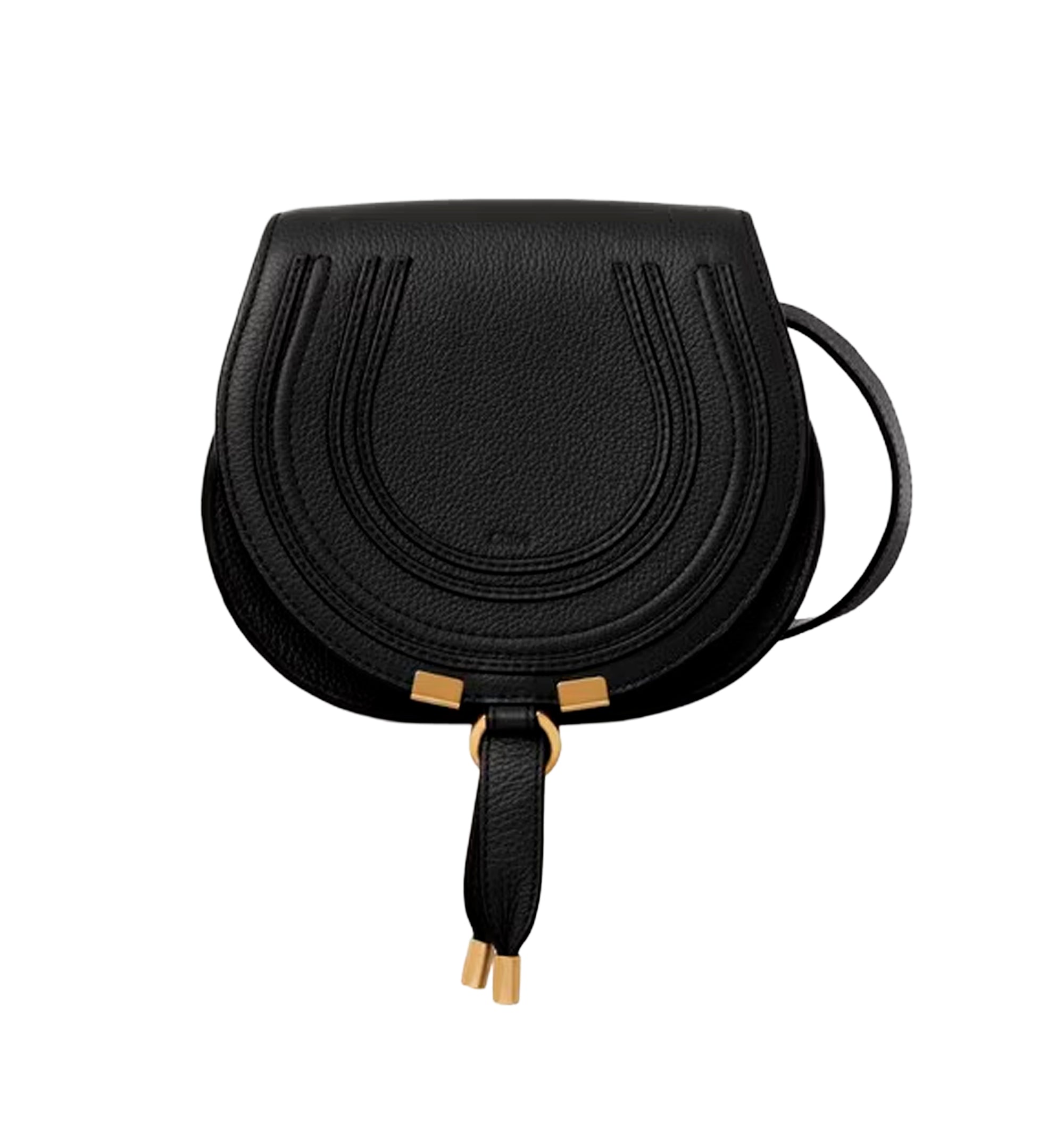 Small Marcie saddle bag in grained leather
