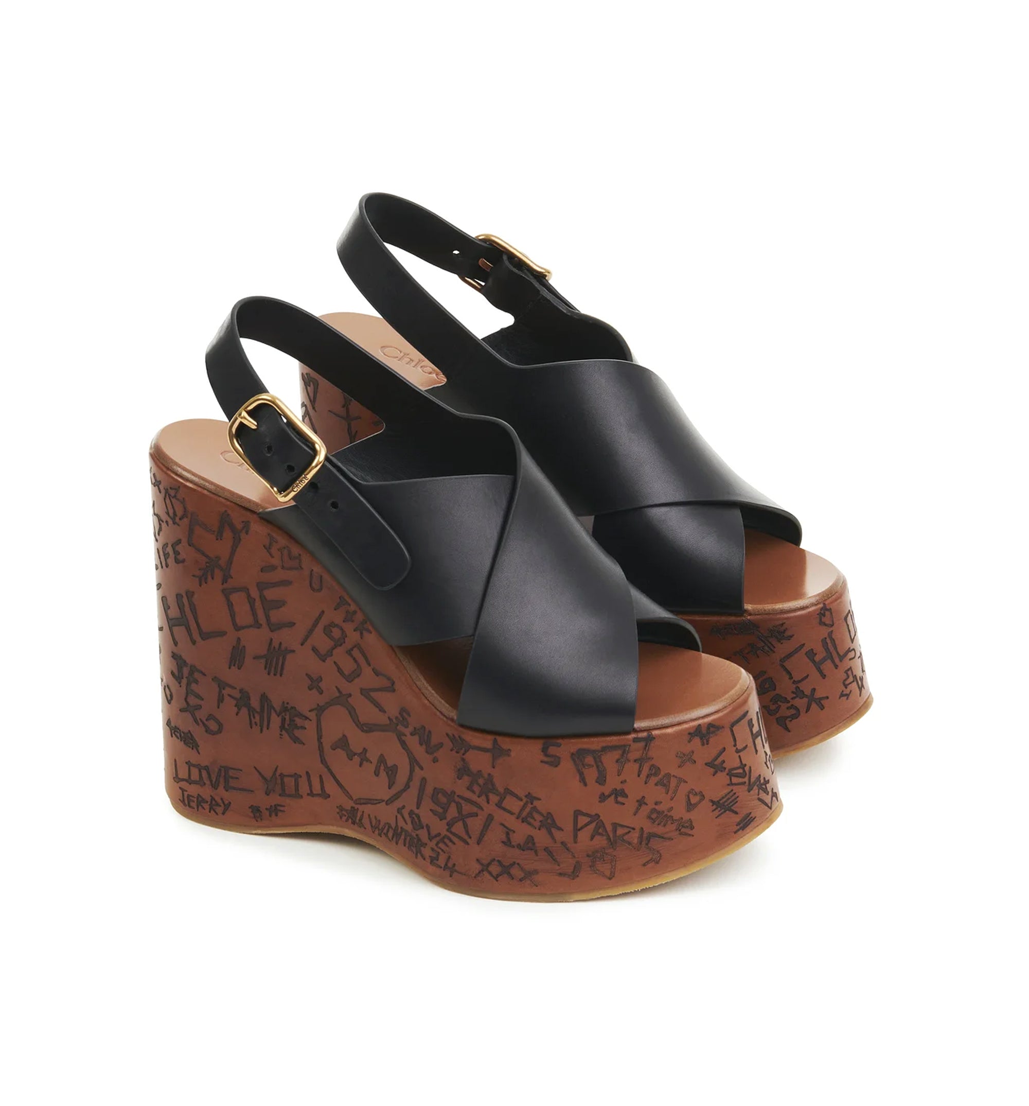 Maxime Wedge Sandal - Black