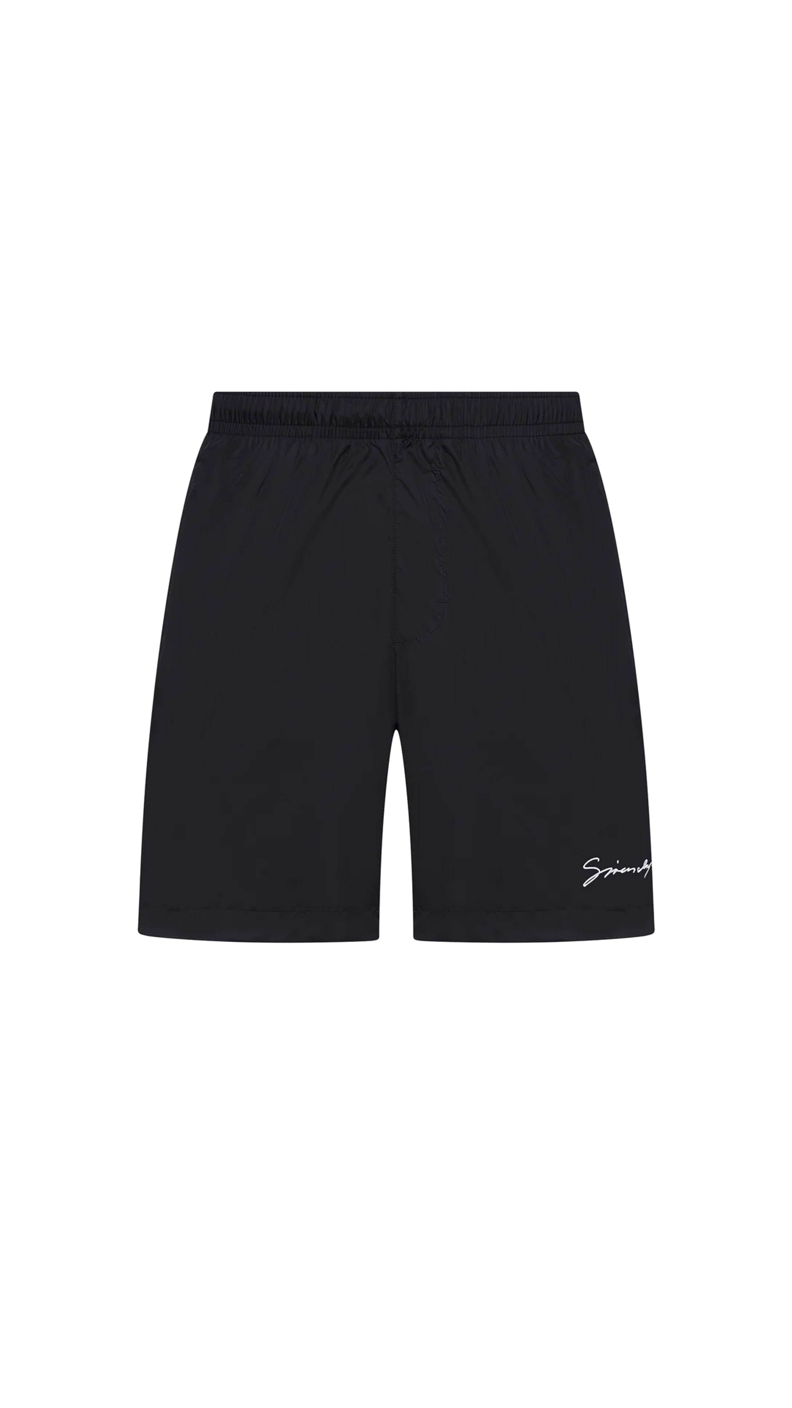 Logo Embroidered Swim Shorts - Black