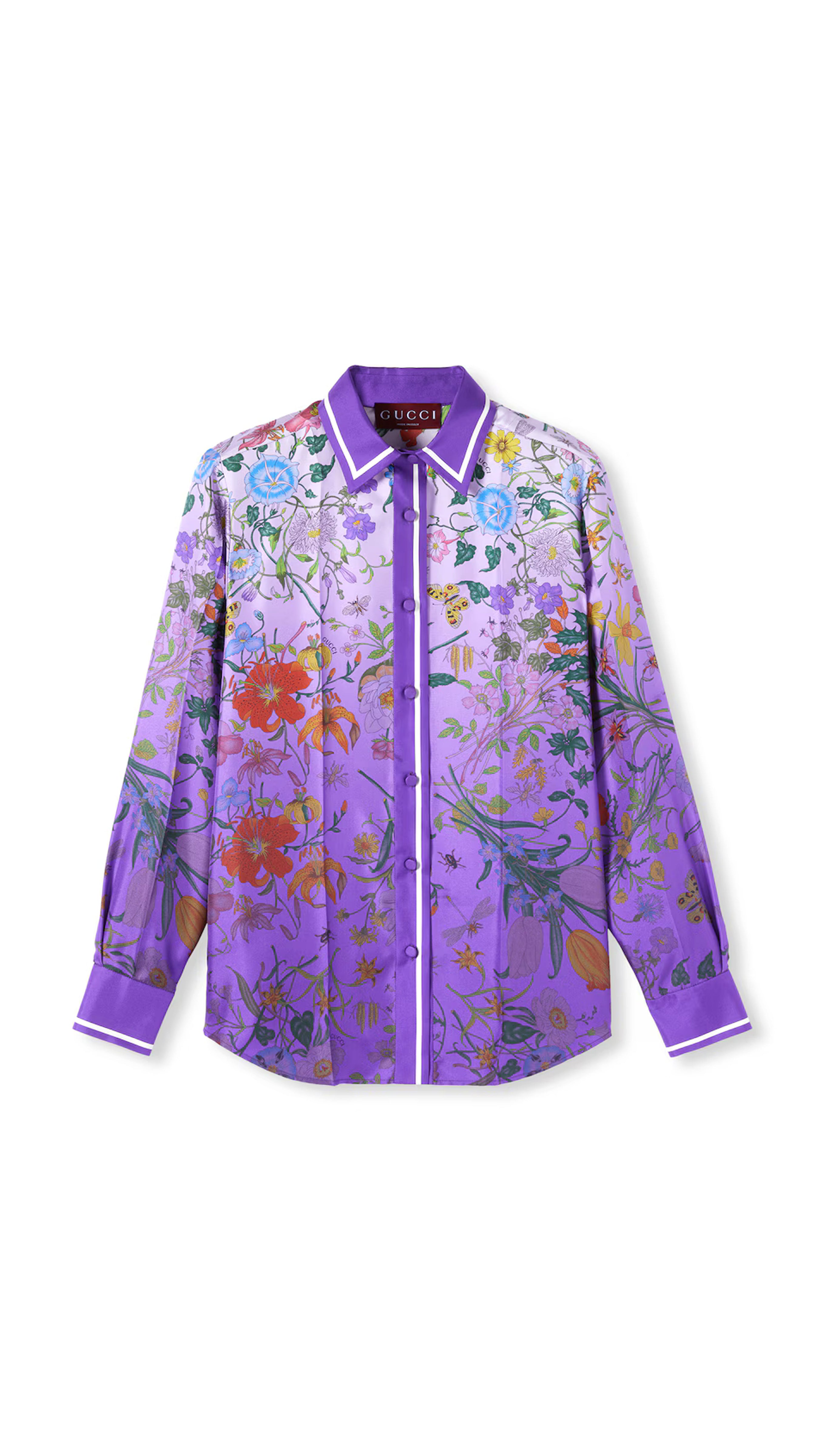 Printed Silk Shirt - Lilac / Purple