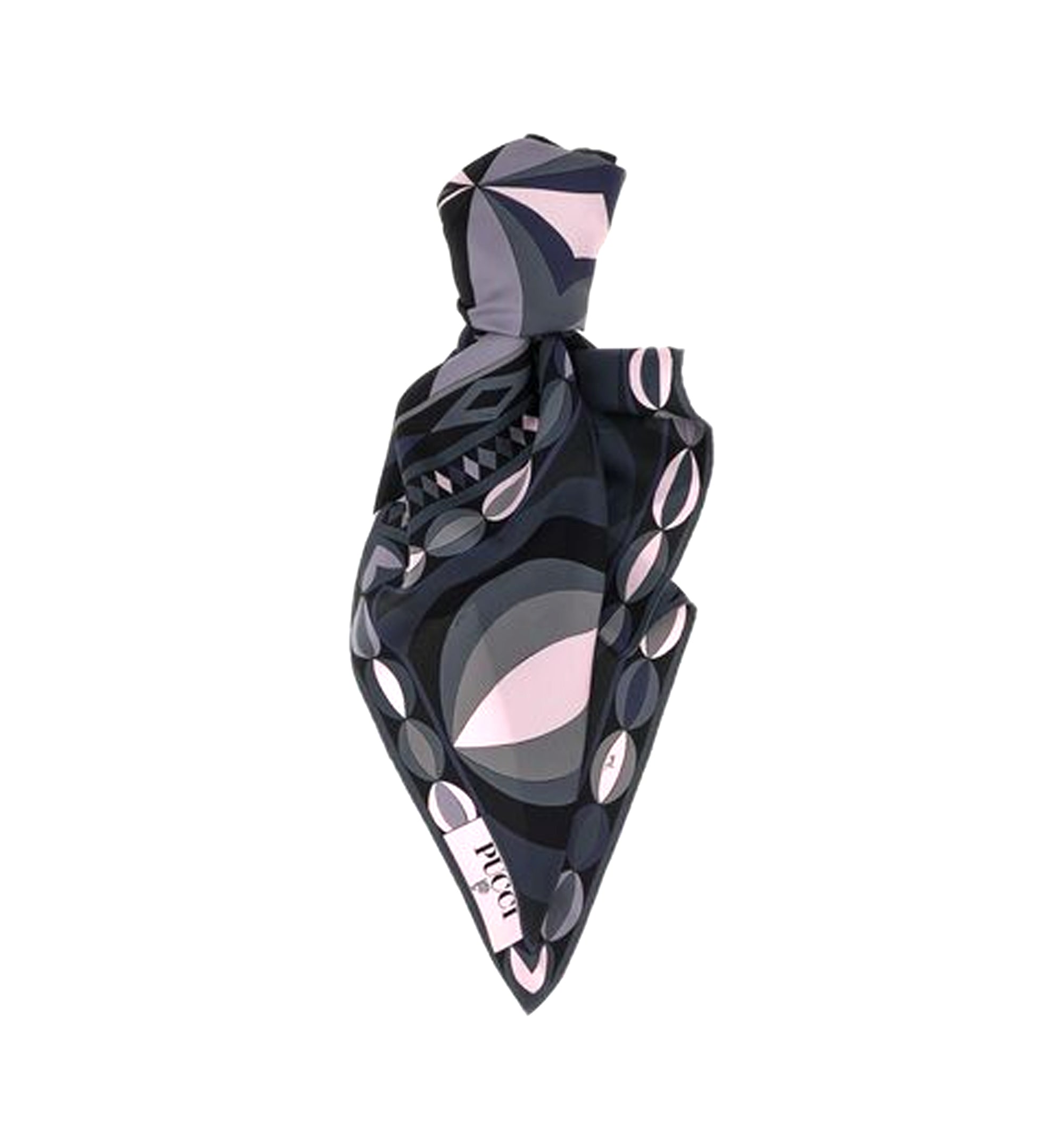 Printed Silk Scarf - Black / Pink