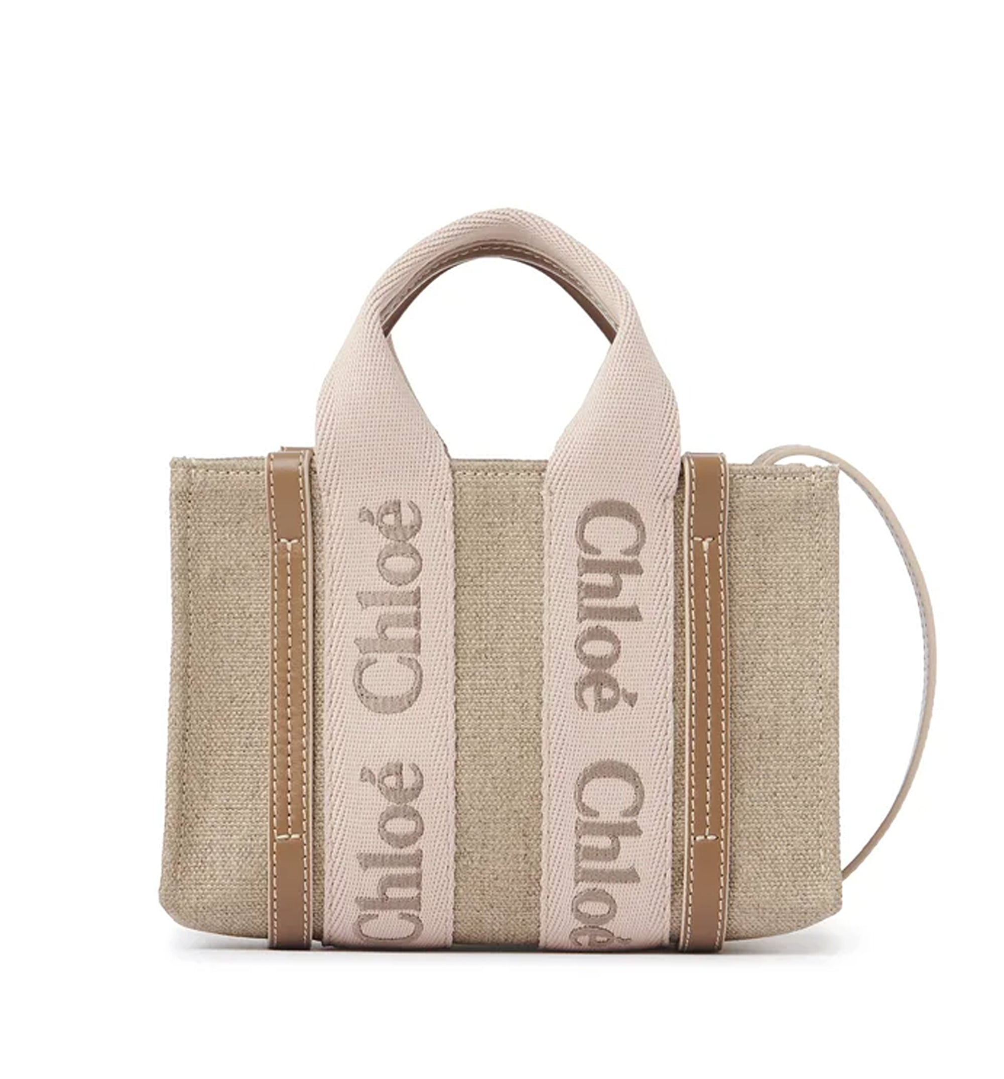 Mini Woody Tote Bag In Linen