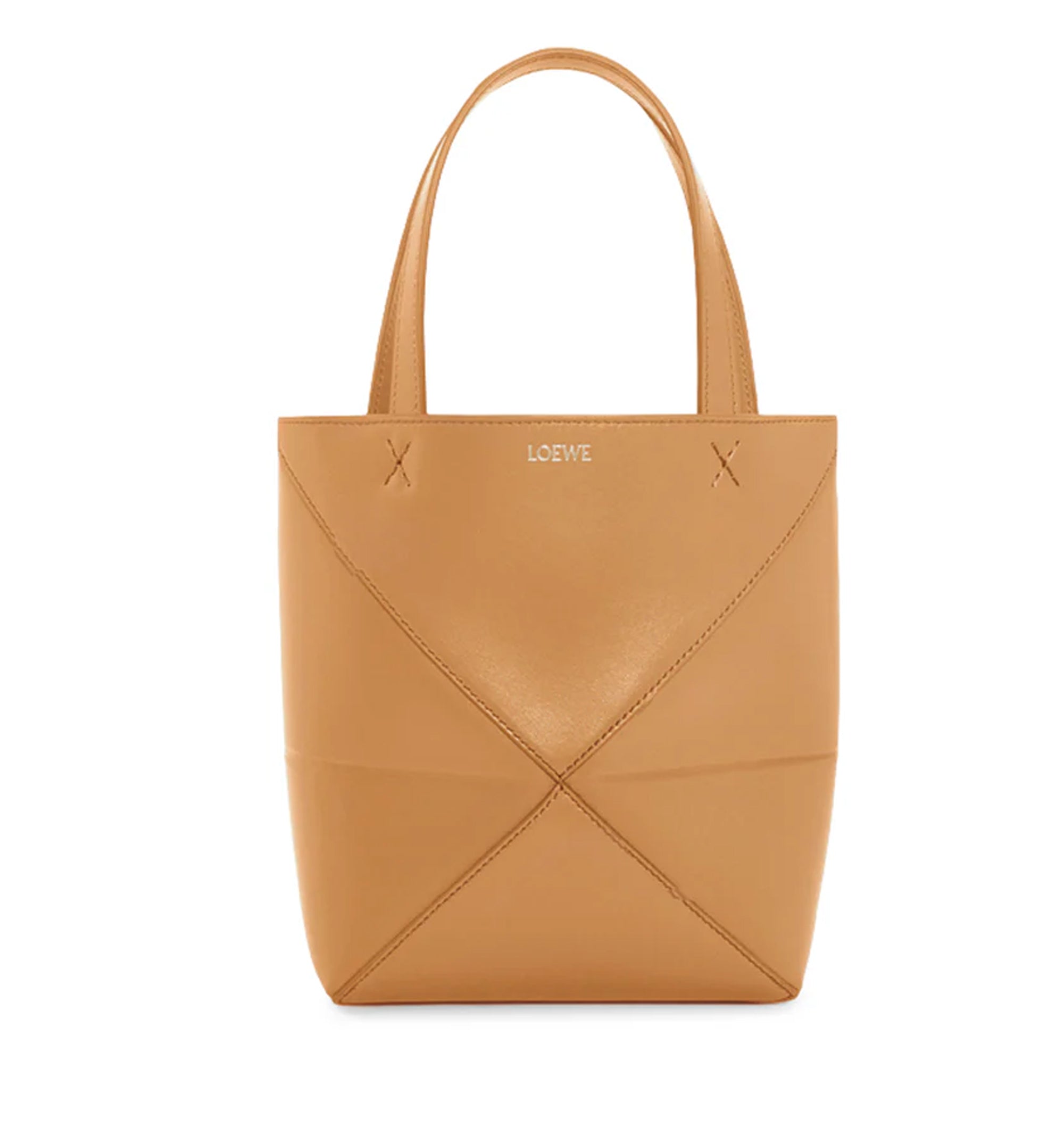 Mini Puzzle Fold Tote in Shiny Calfskin