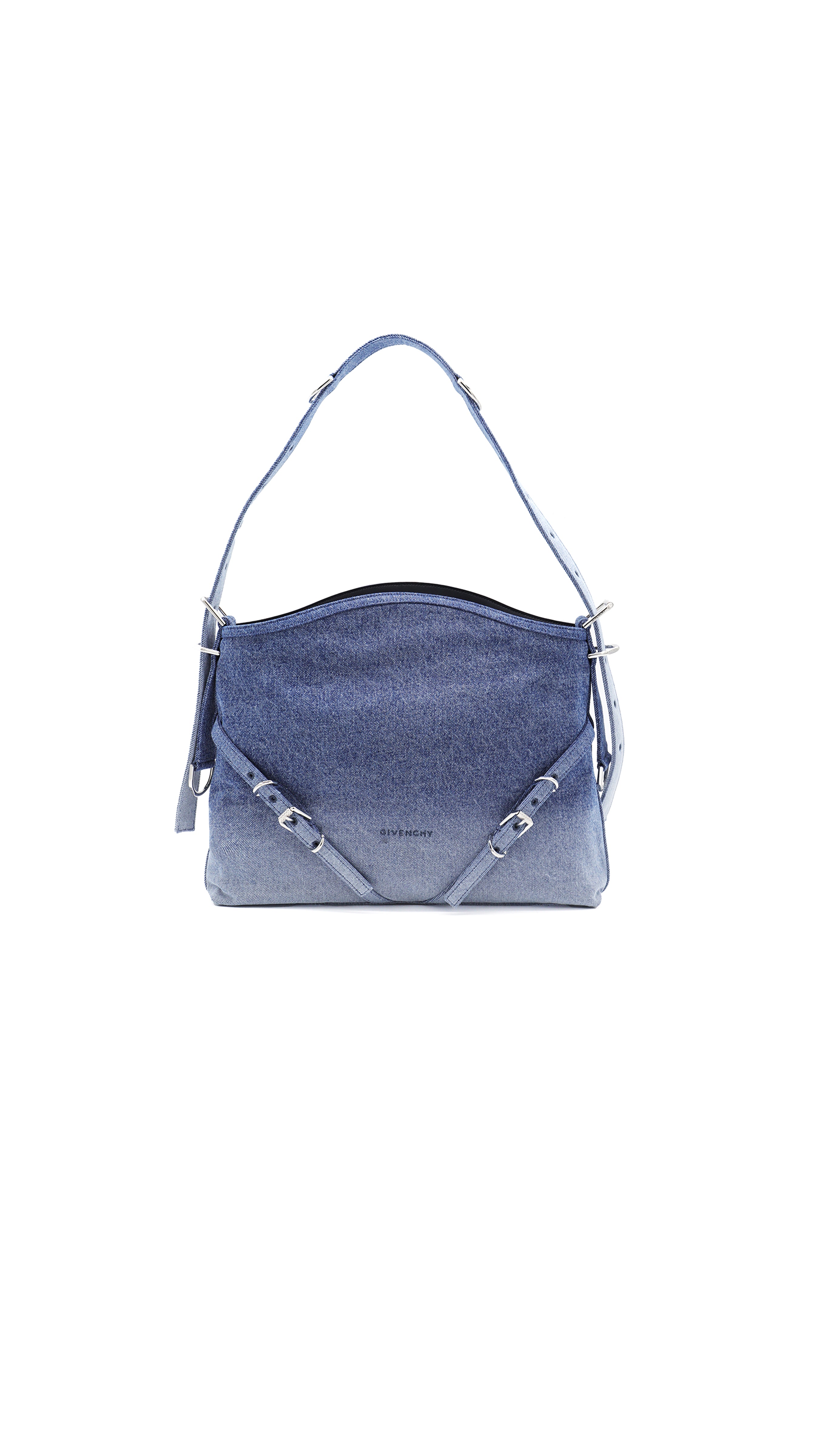 Medium Voyou Bag In Gradient Denim - Medium Blue