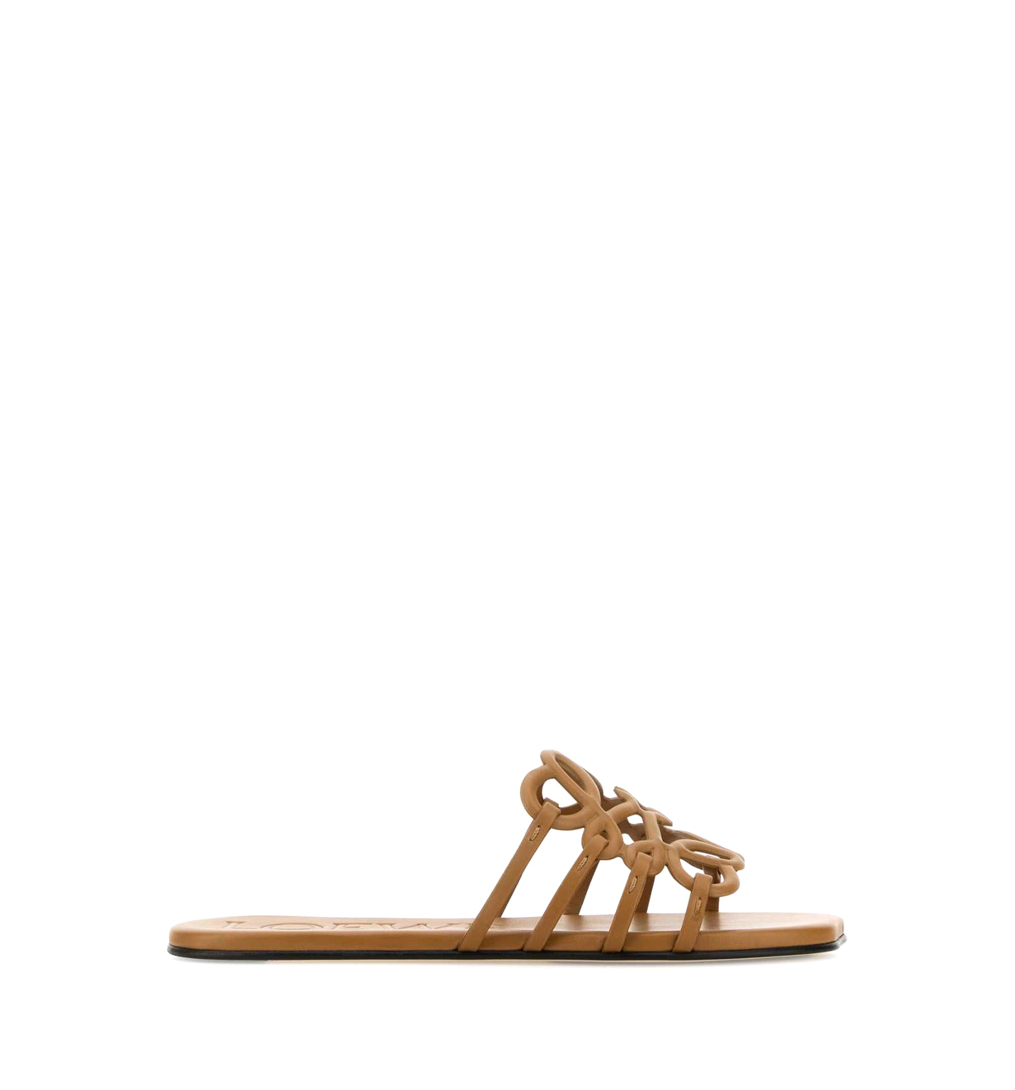 Petal Anagram Slide in Soft Calfskin