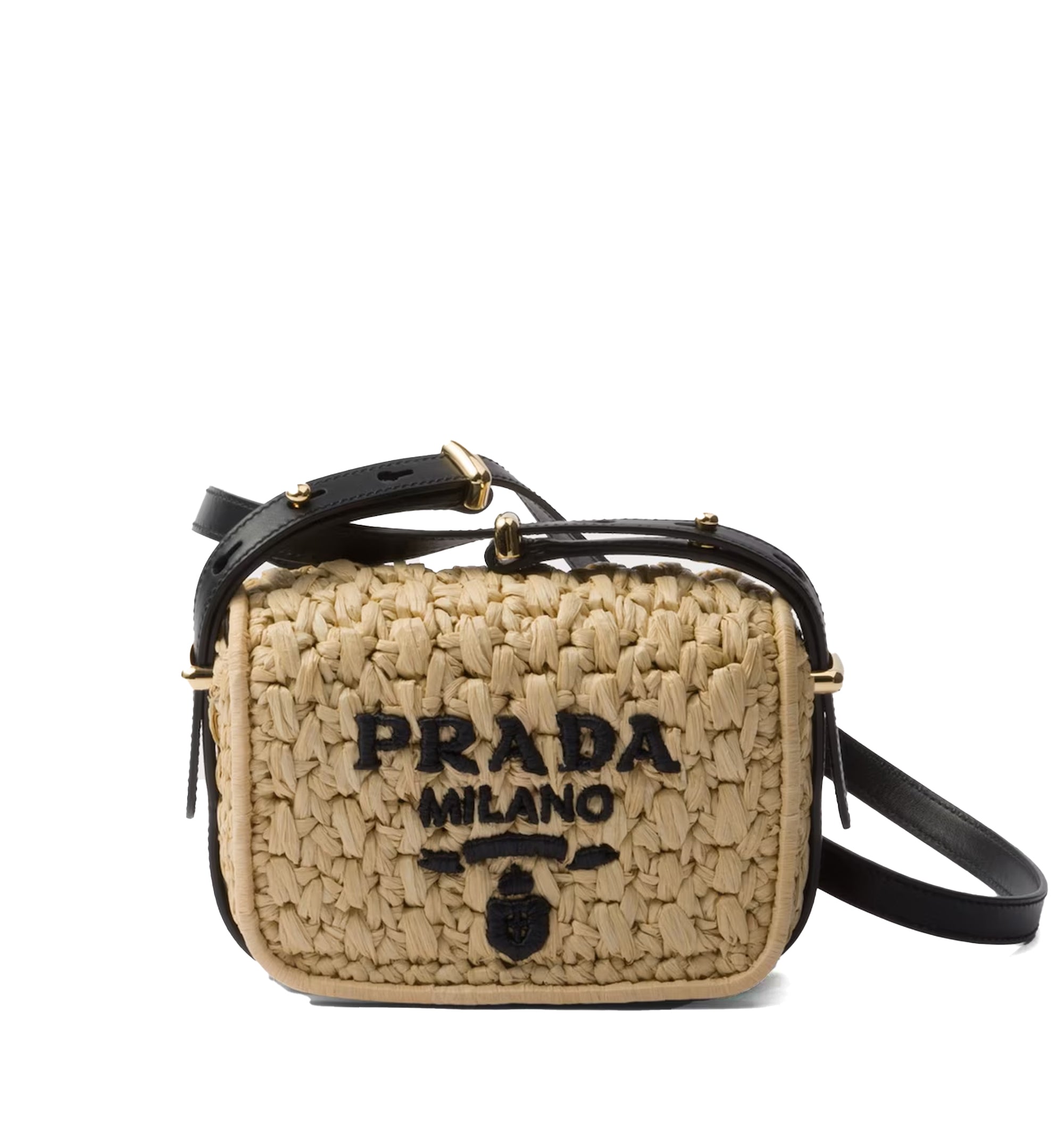 Crochet and leather shoulder bag