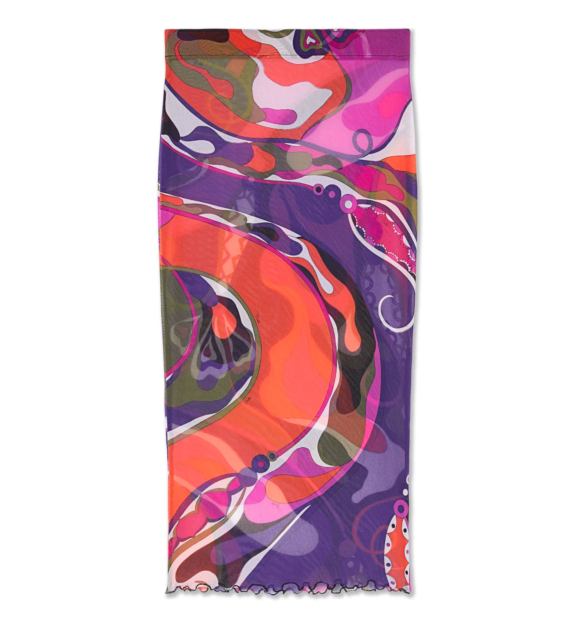Orchidee Print Midi Skirt In Tulle - Multicolour