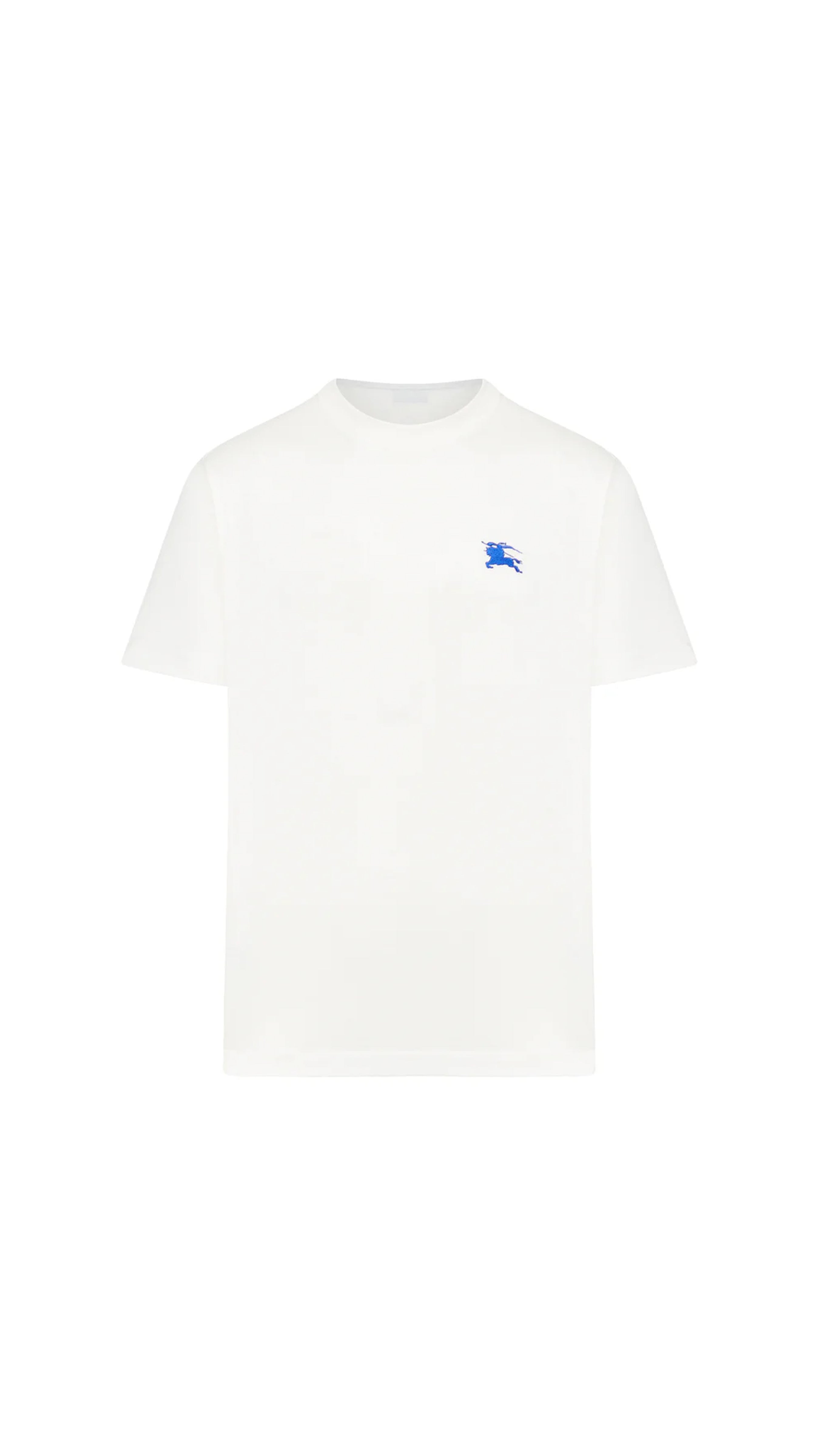T-shirt With Embroidered Logo - Salt