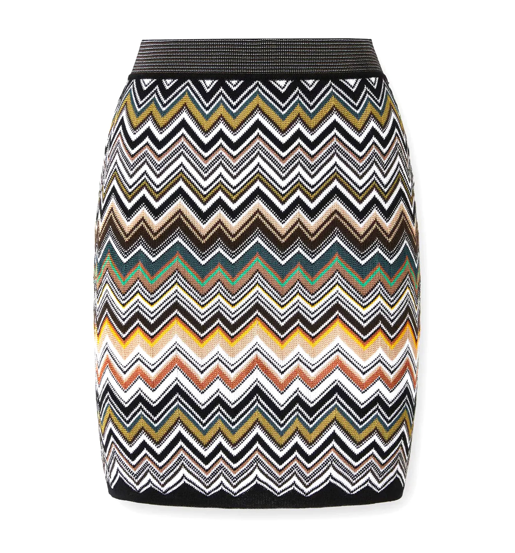 Mini Skirt With Chevron Pattern - Multicolour