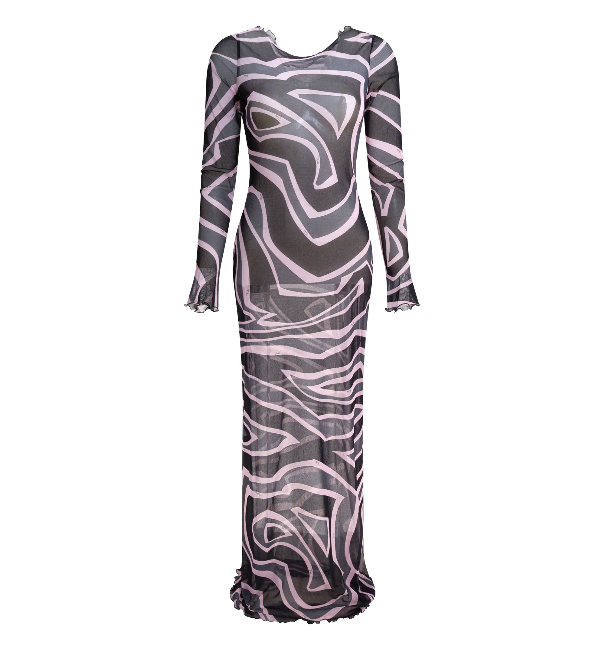 Labirinto Print Long Tulle Dress - Multicolour