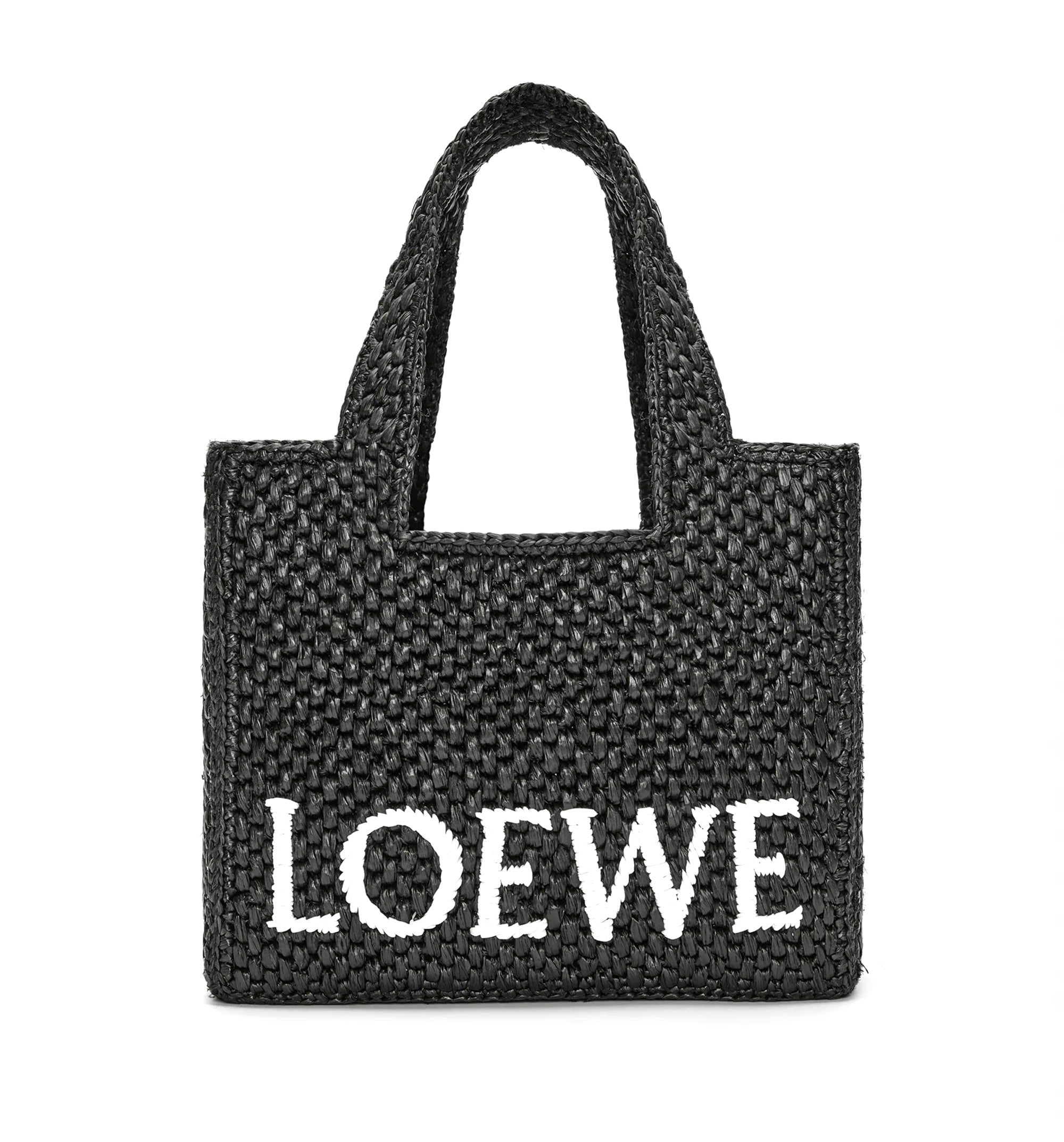 Small LOEWE Font Tote in Raffia