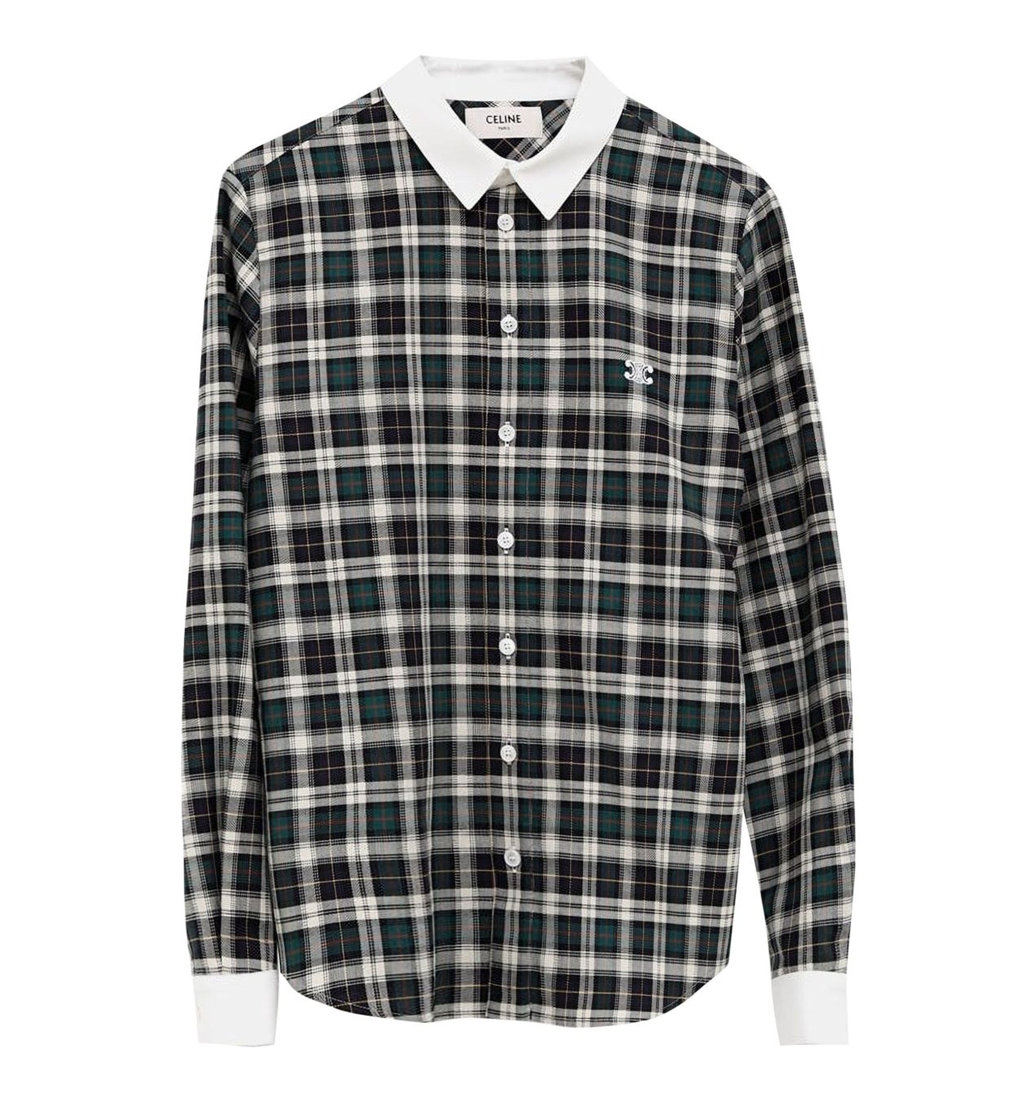 Tartan Cotton Shirt - White/Black/Green