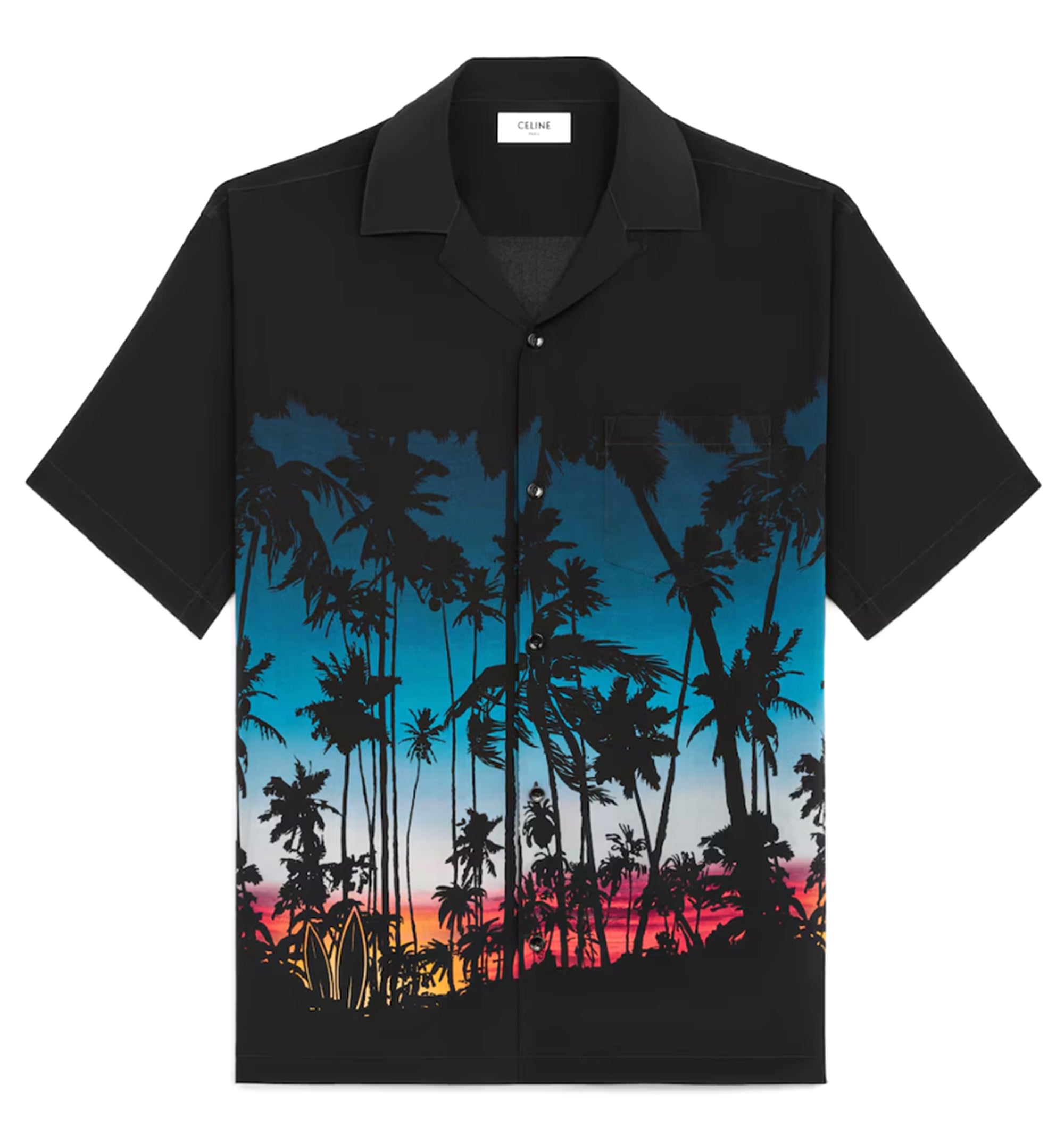 Hawaiian Shirt in Printed Viscose - Black Multicolor