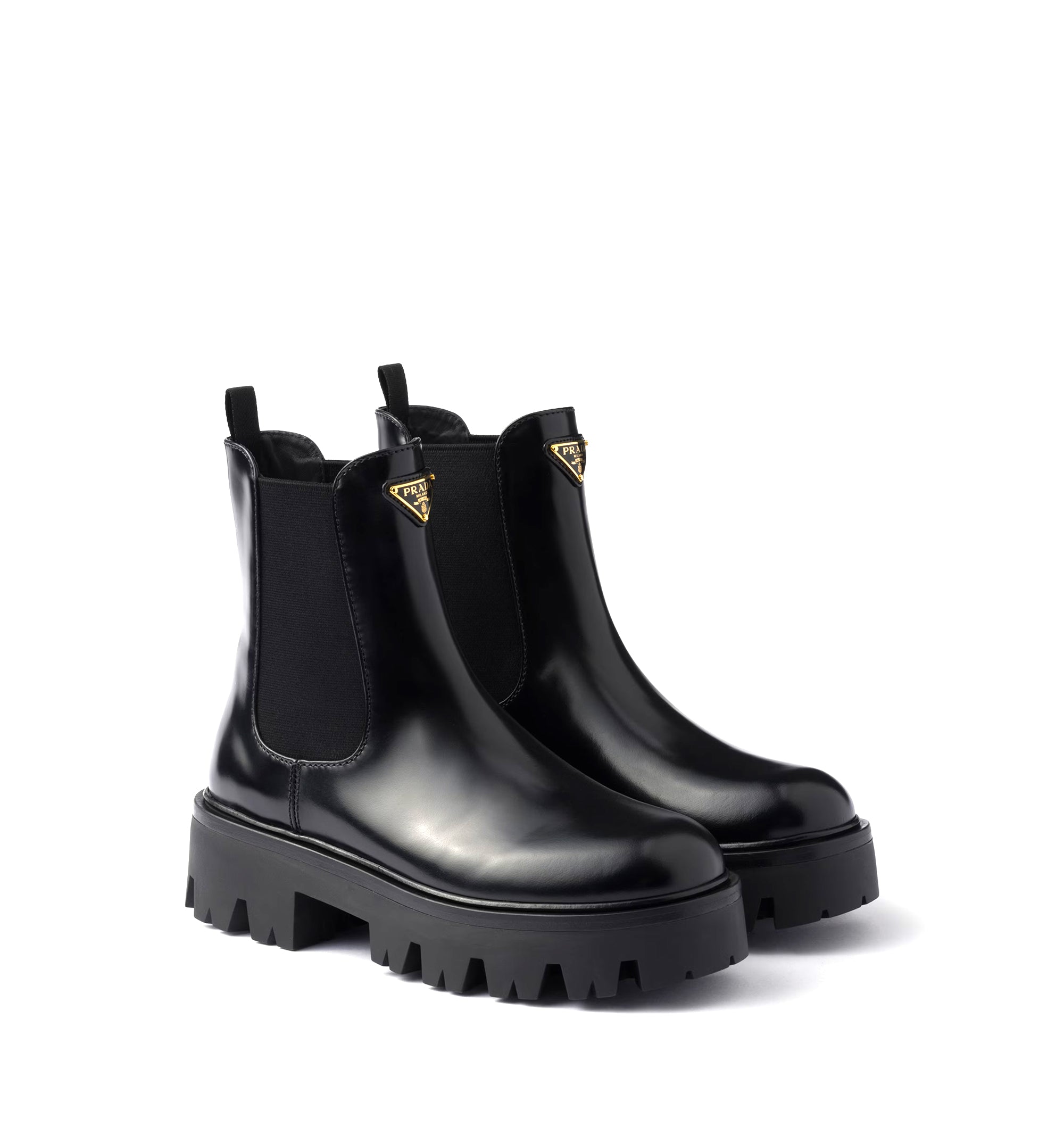 Brushed leather booties