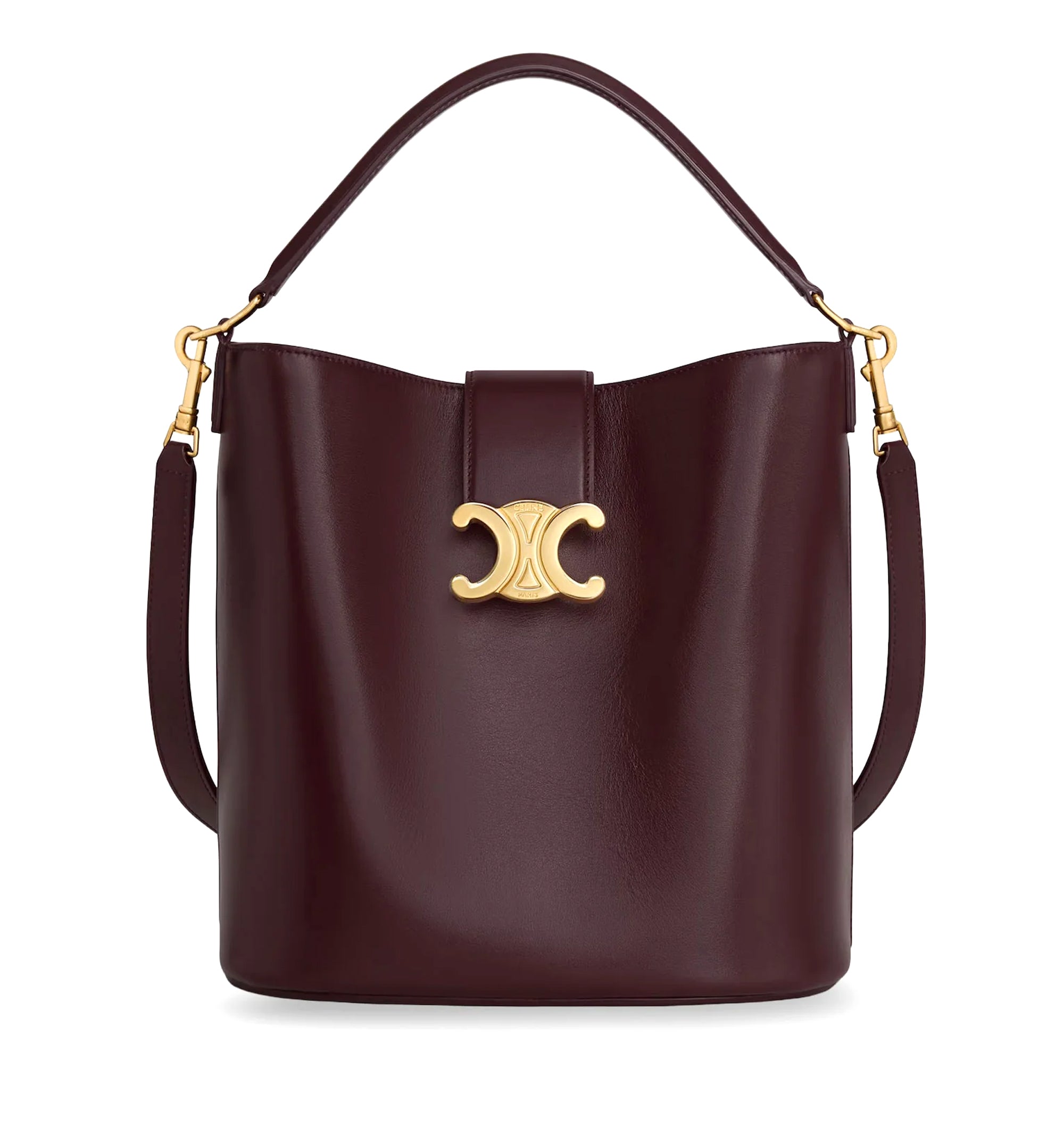 Medium Louise Bag in Smooth Calfskin - Deep Burgundy
