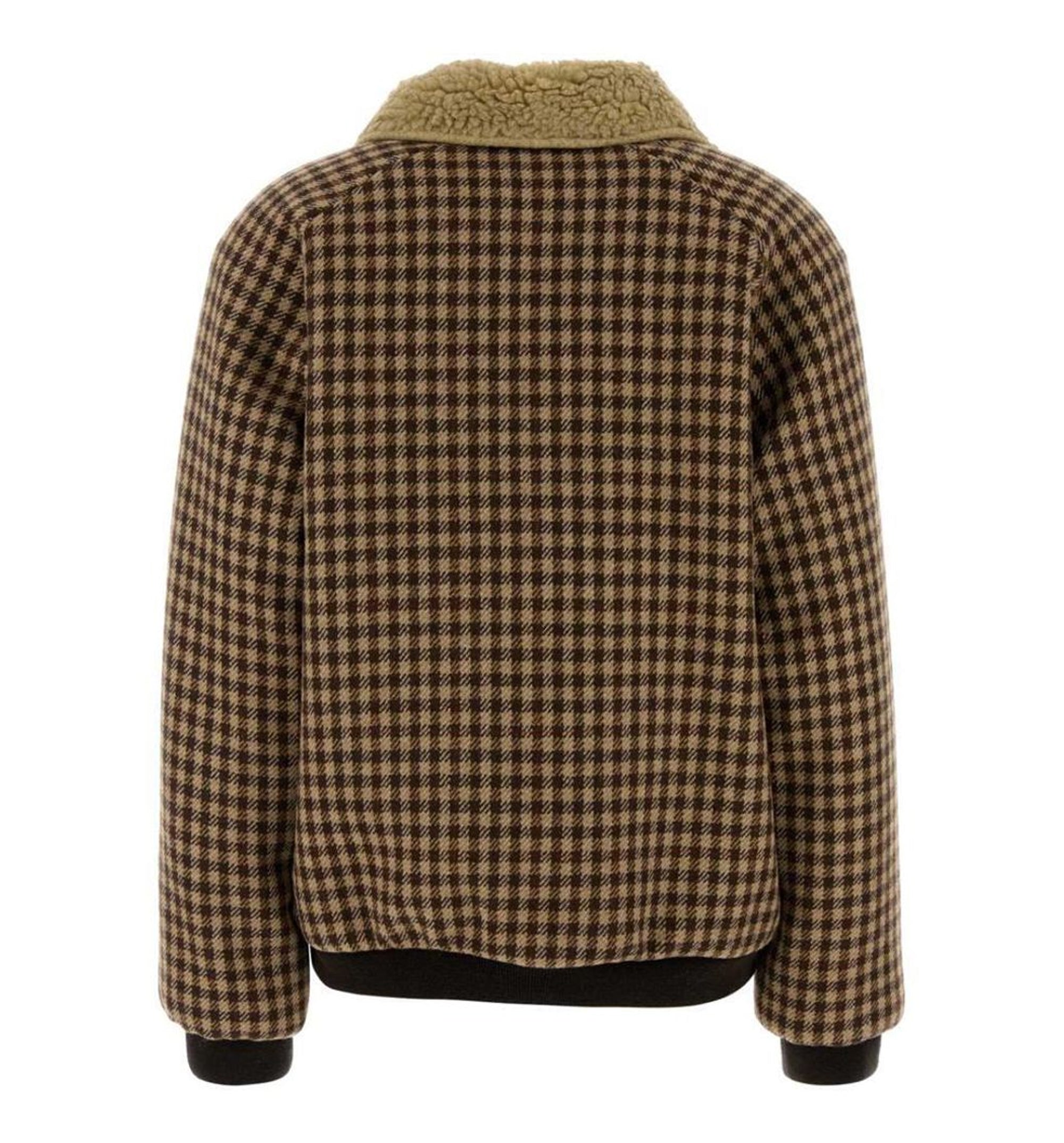 Fleece-lined Checked Blouson Jacket