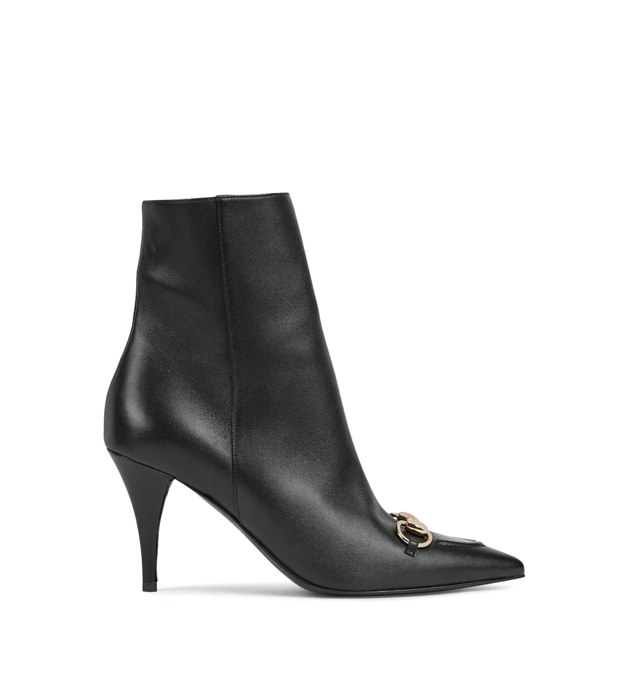 Leather Ankle Boots With Horsepiece