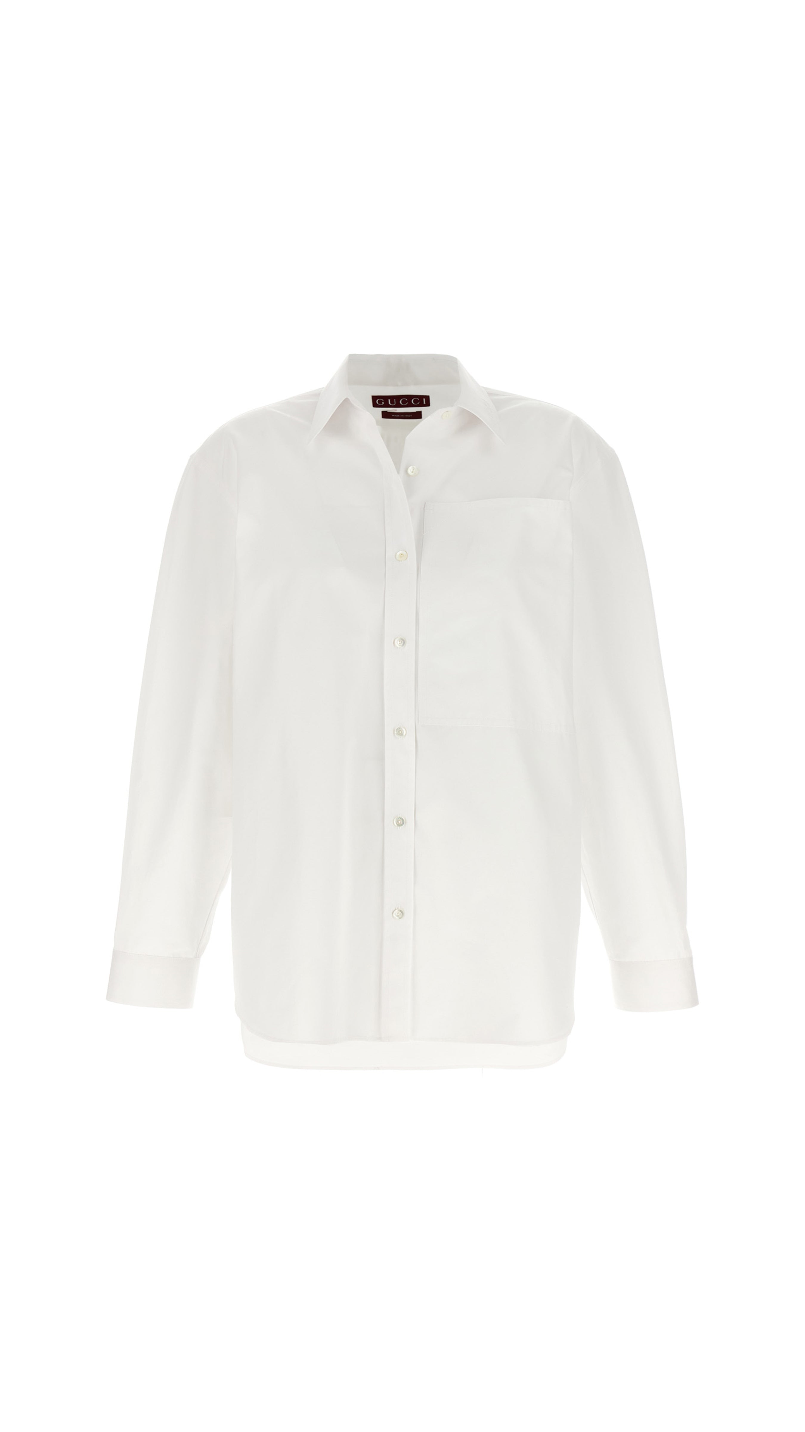 Popeline Shirt With Relief Logo - White