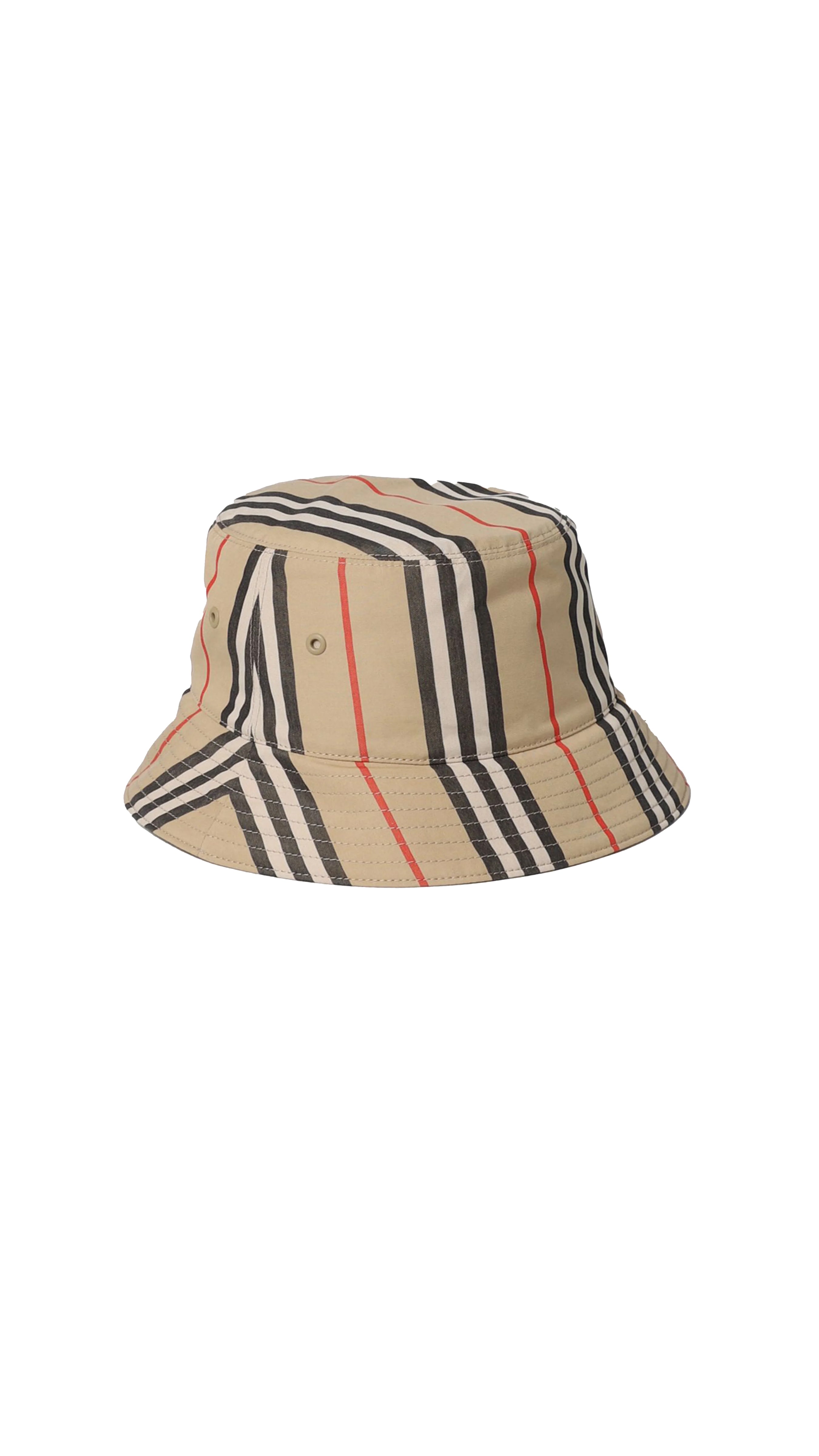 Icon Stripe Cotton Bucket Hat - Archive Beige