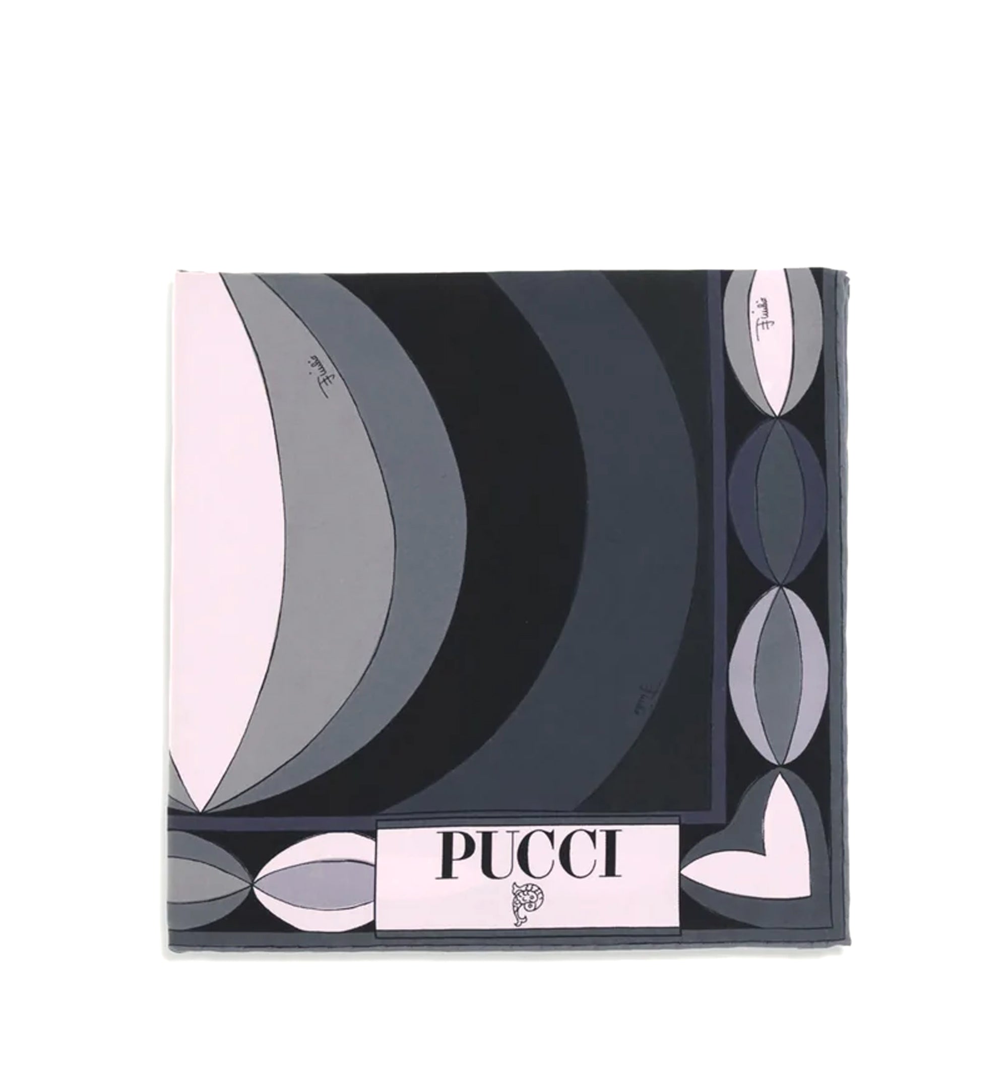 Printed Silk Scarf - Black / Pink