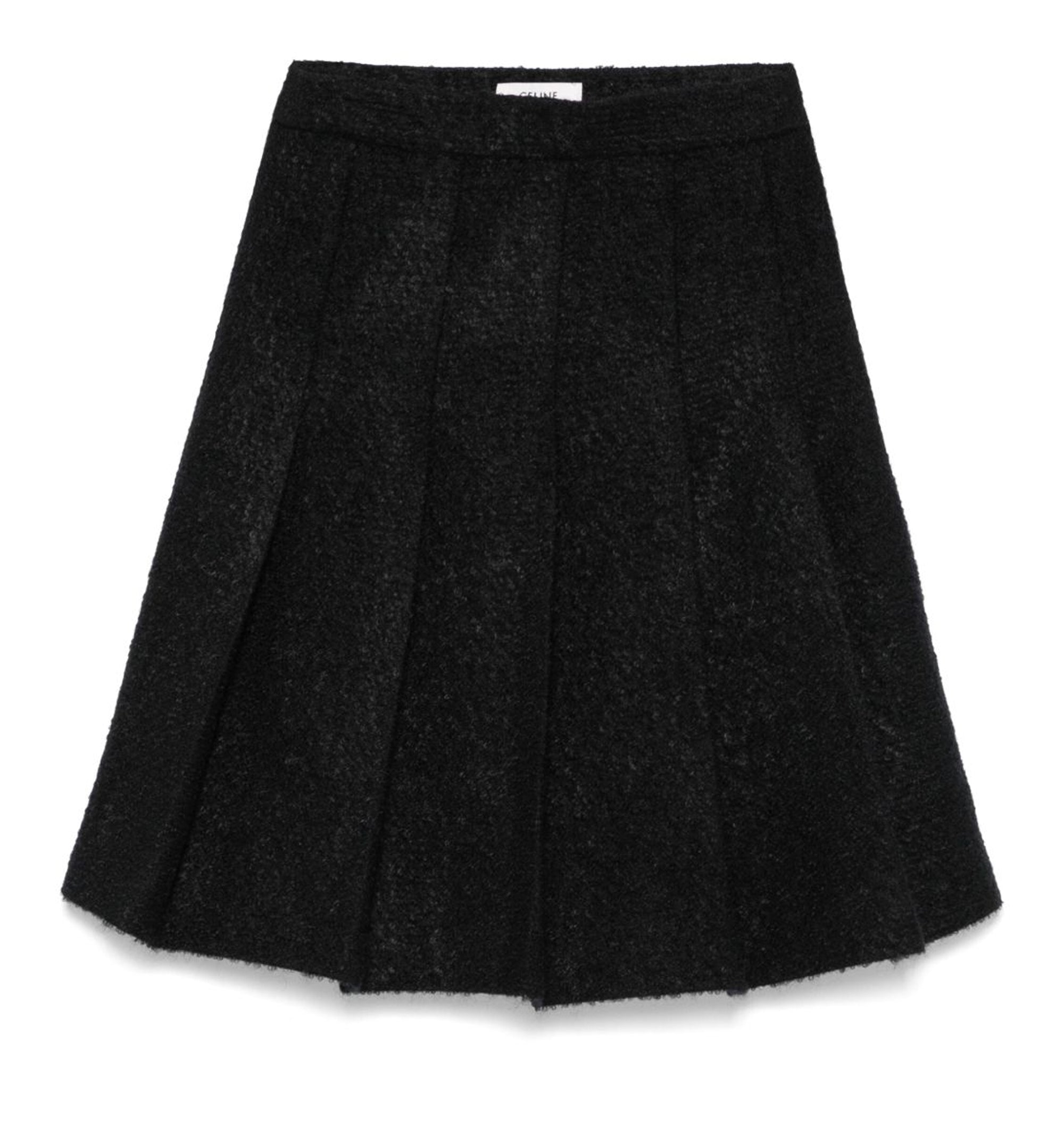 Pleated Skirt In Bouclette Natté - Black