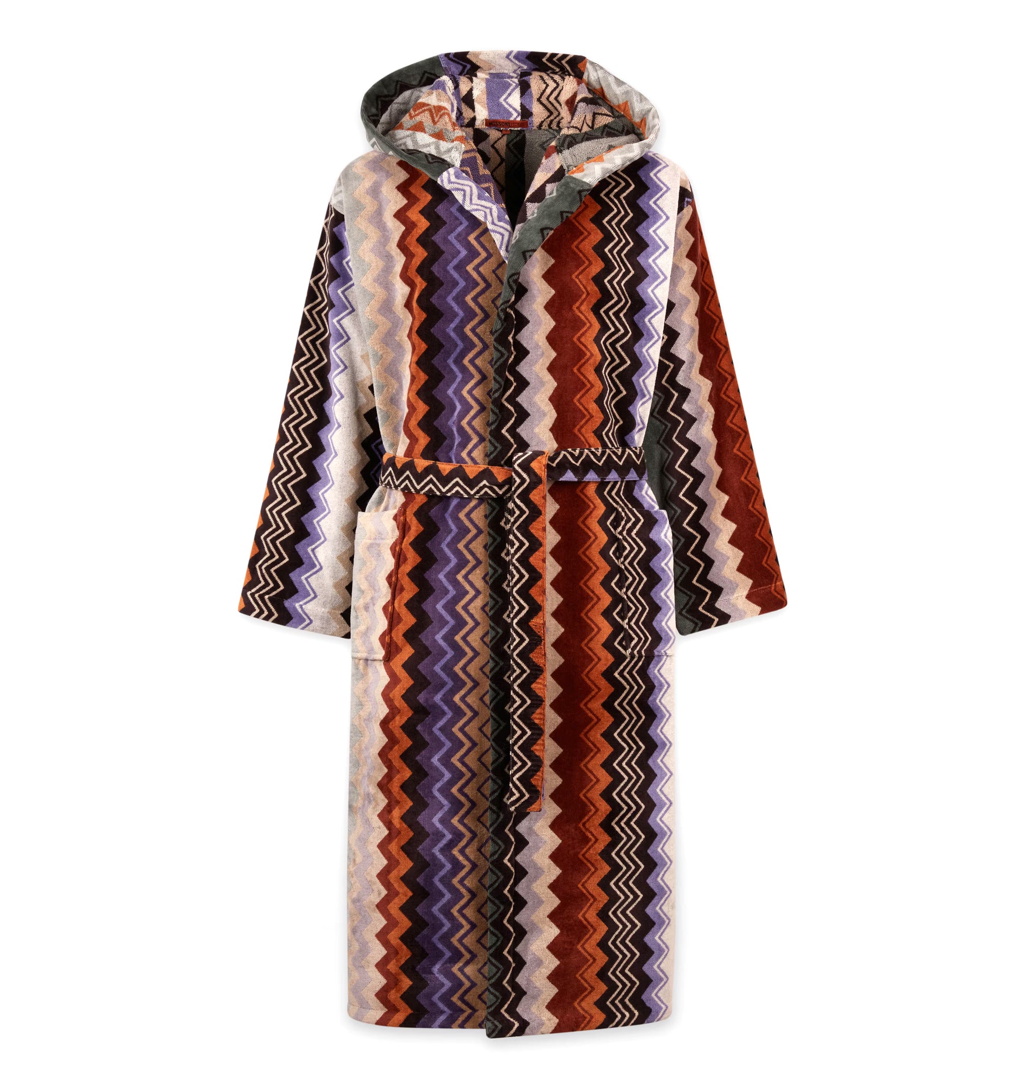 Giacomo Hooded Bathrobe - Black Multi