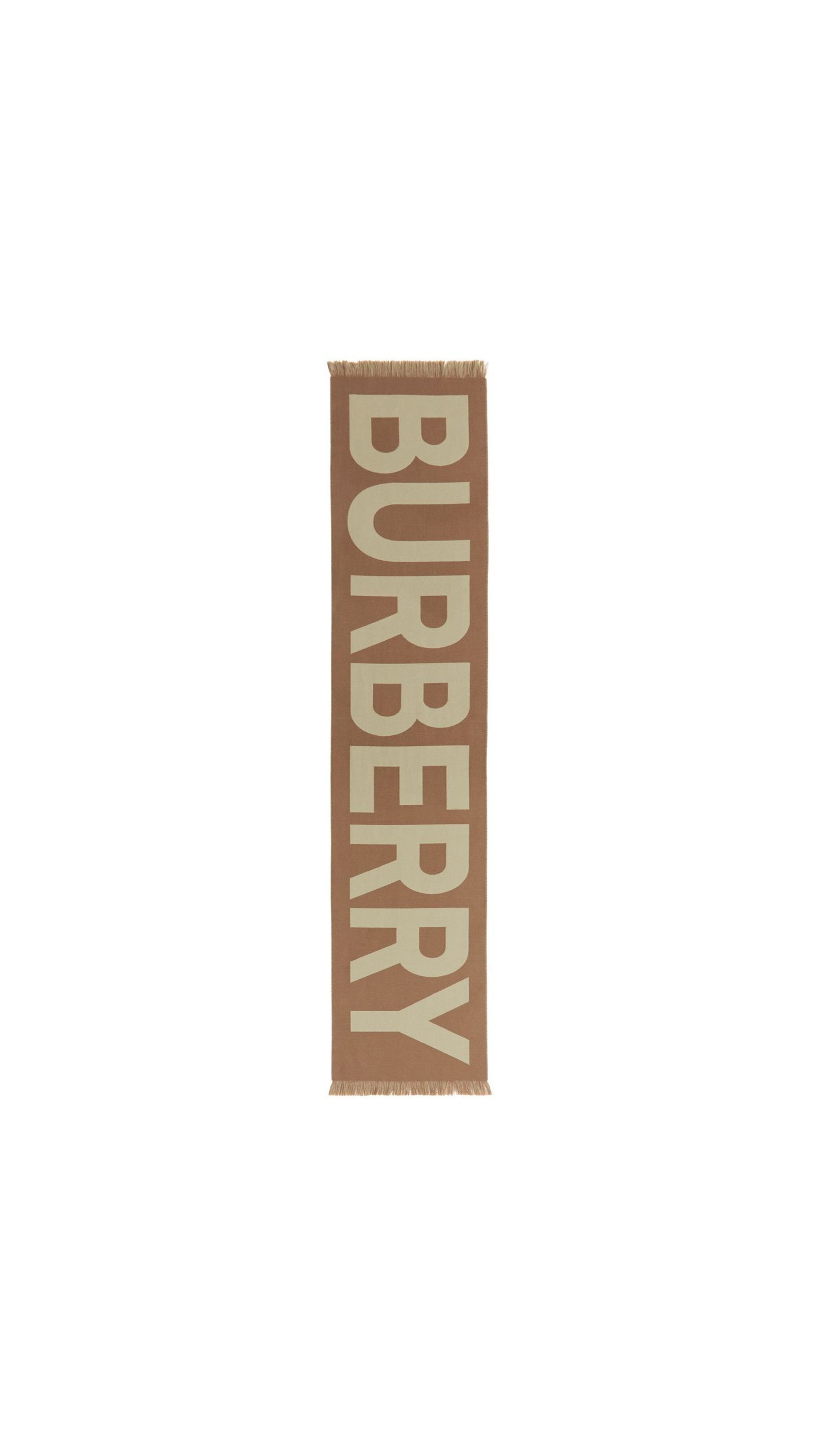 Logo Jacquard Scarf - Brown