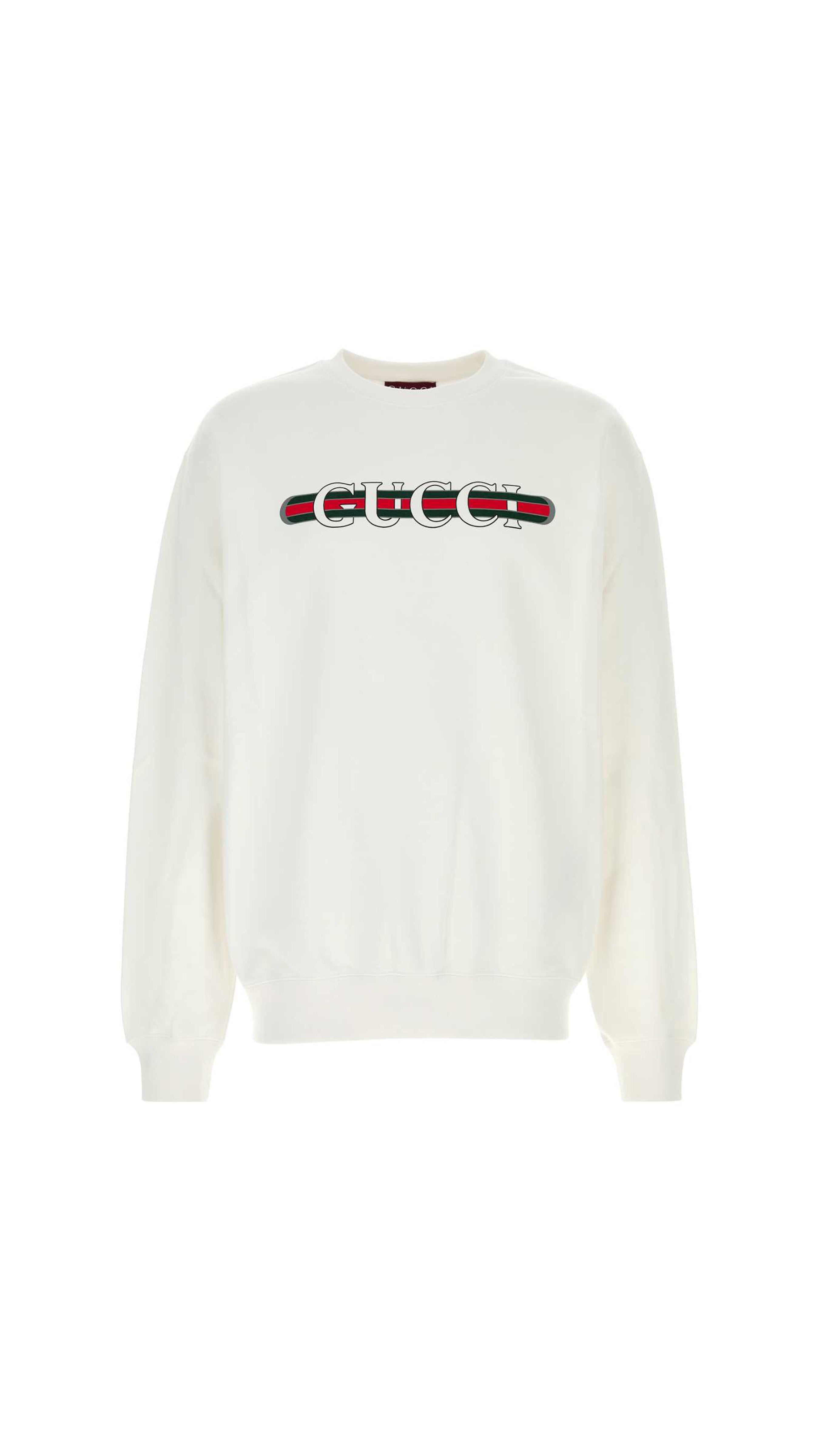Printed Crewneck Sweatshirt - White