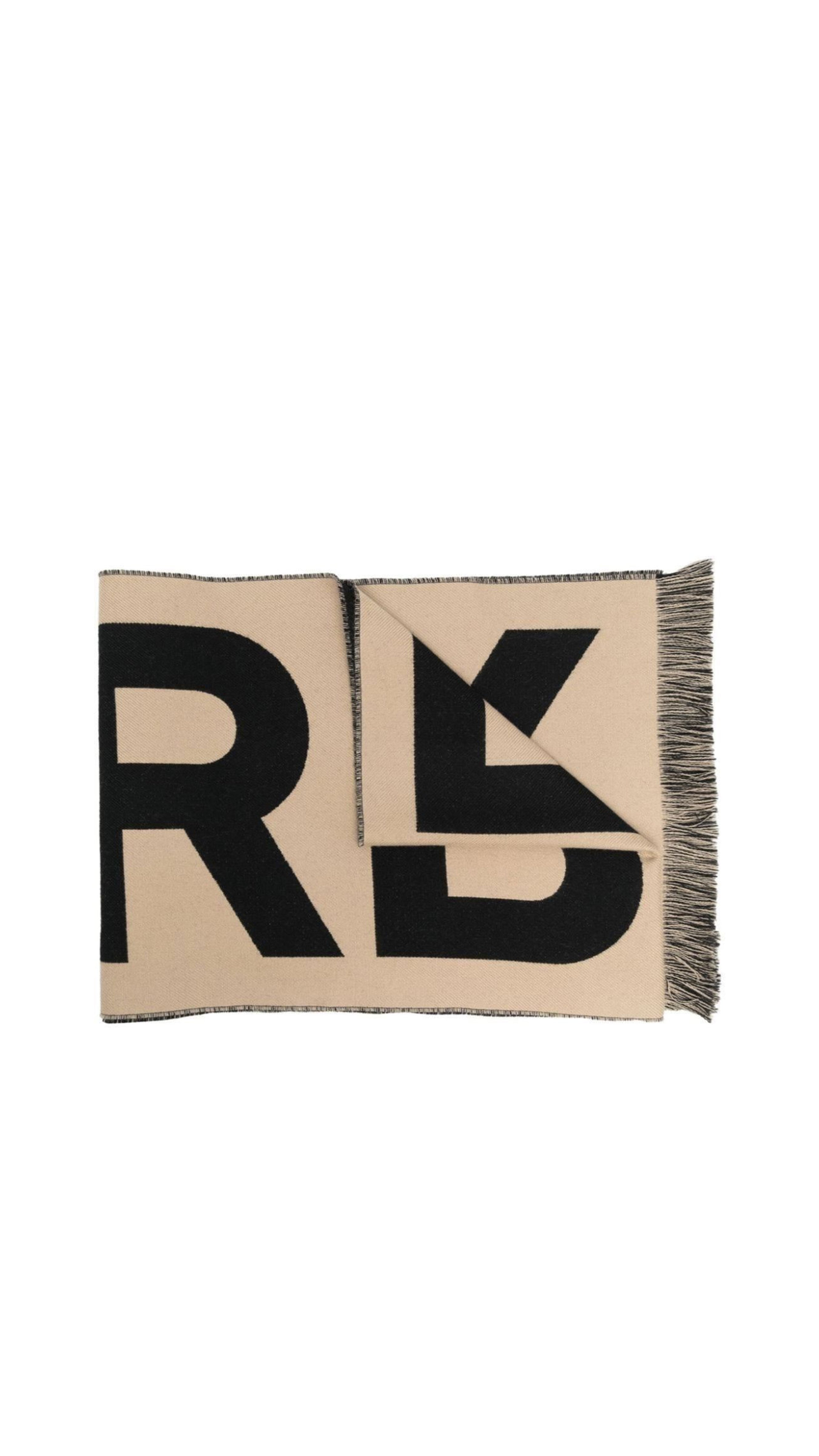 Logo Jacquard Scarf - Beige