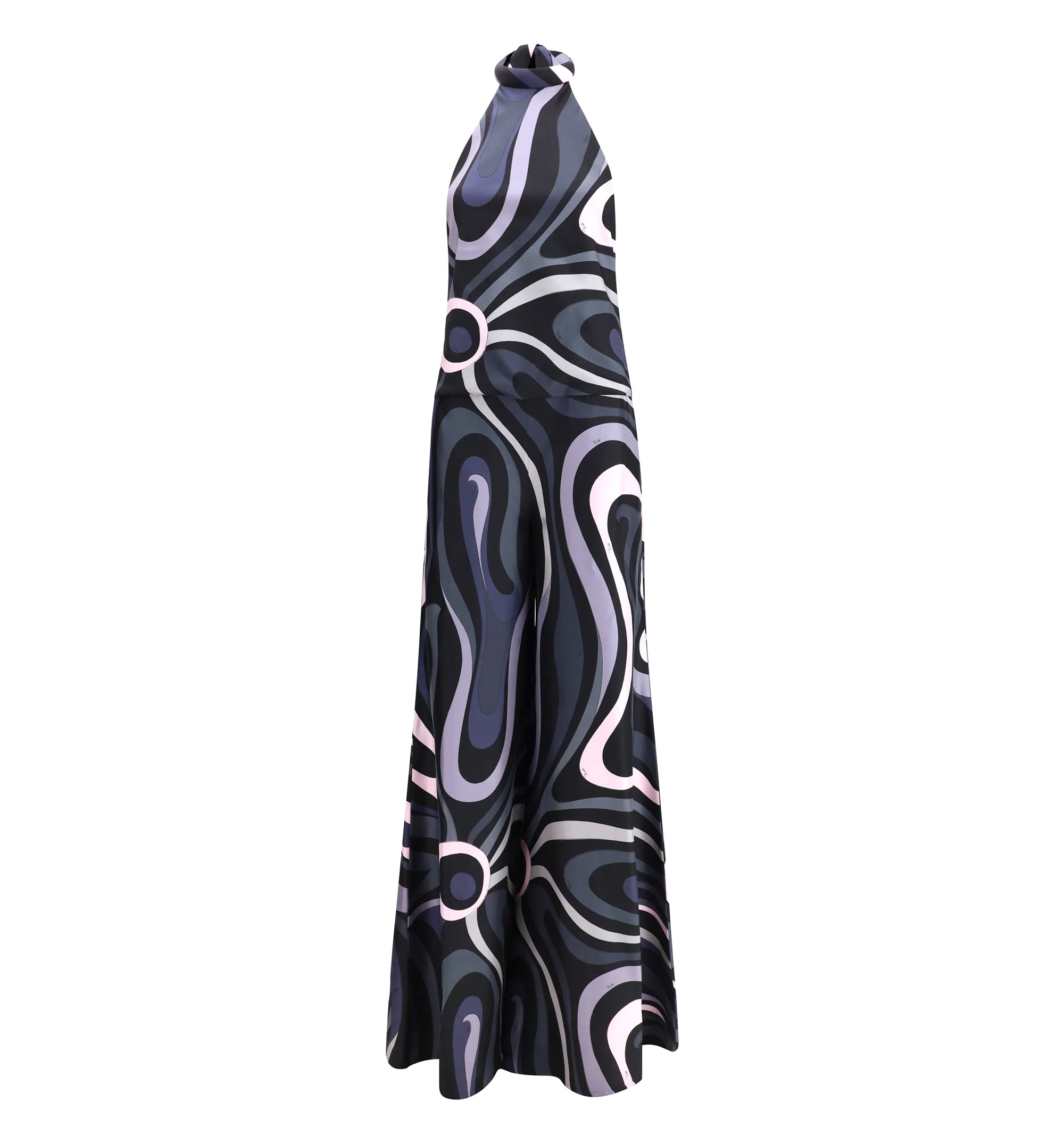Long Jumpsuit In Silk With Print