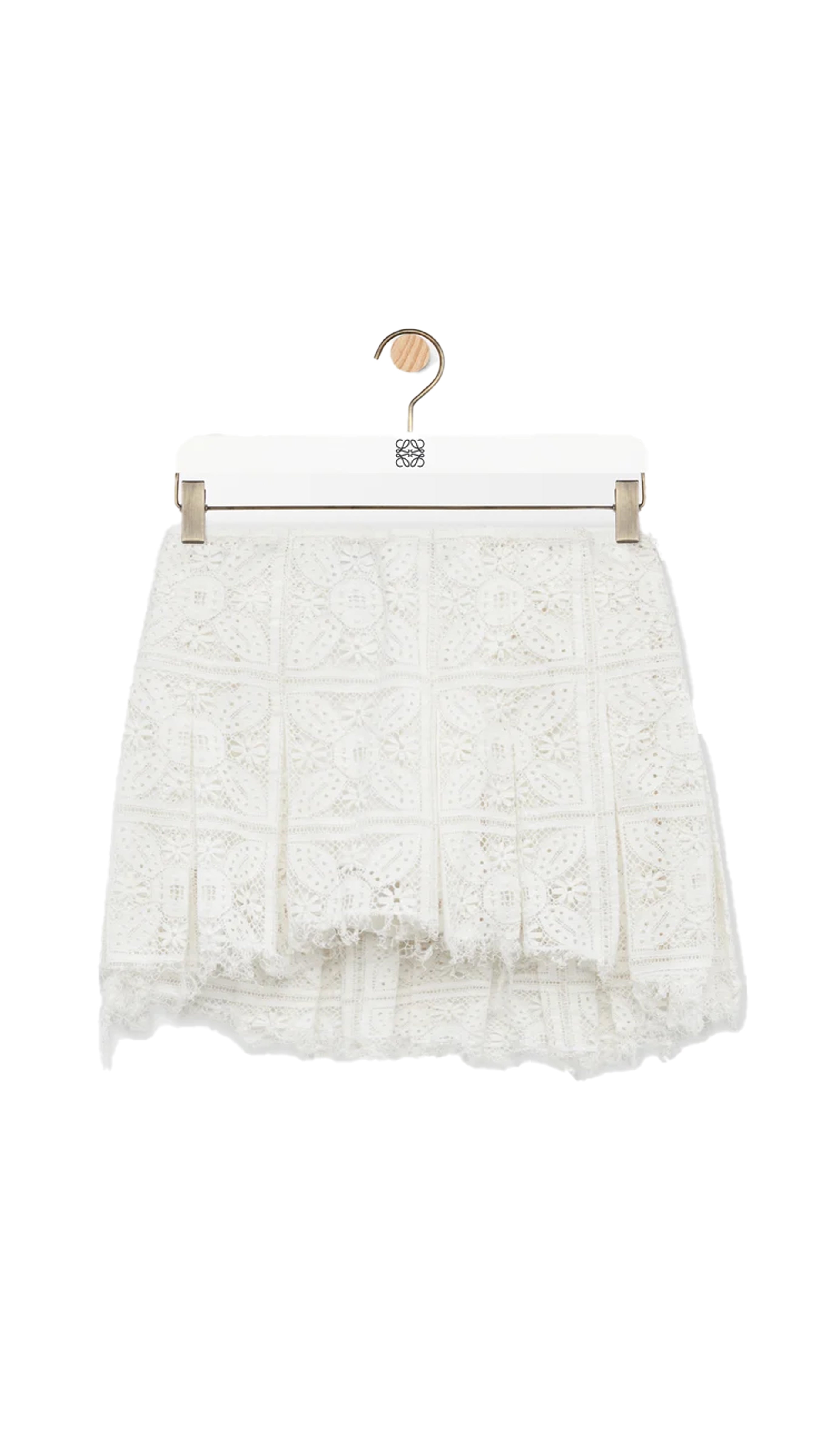 Pleated Mini Skirt In Cotton Blend
