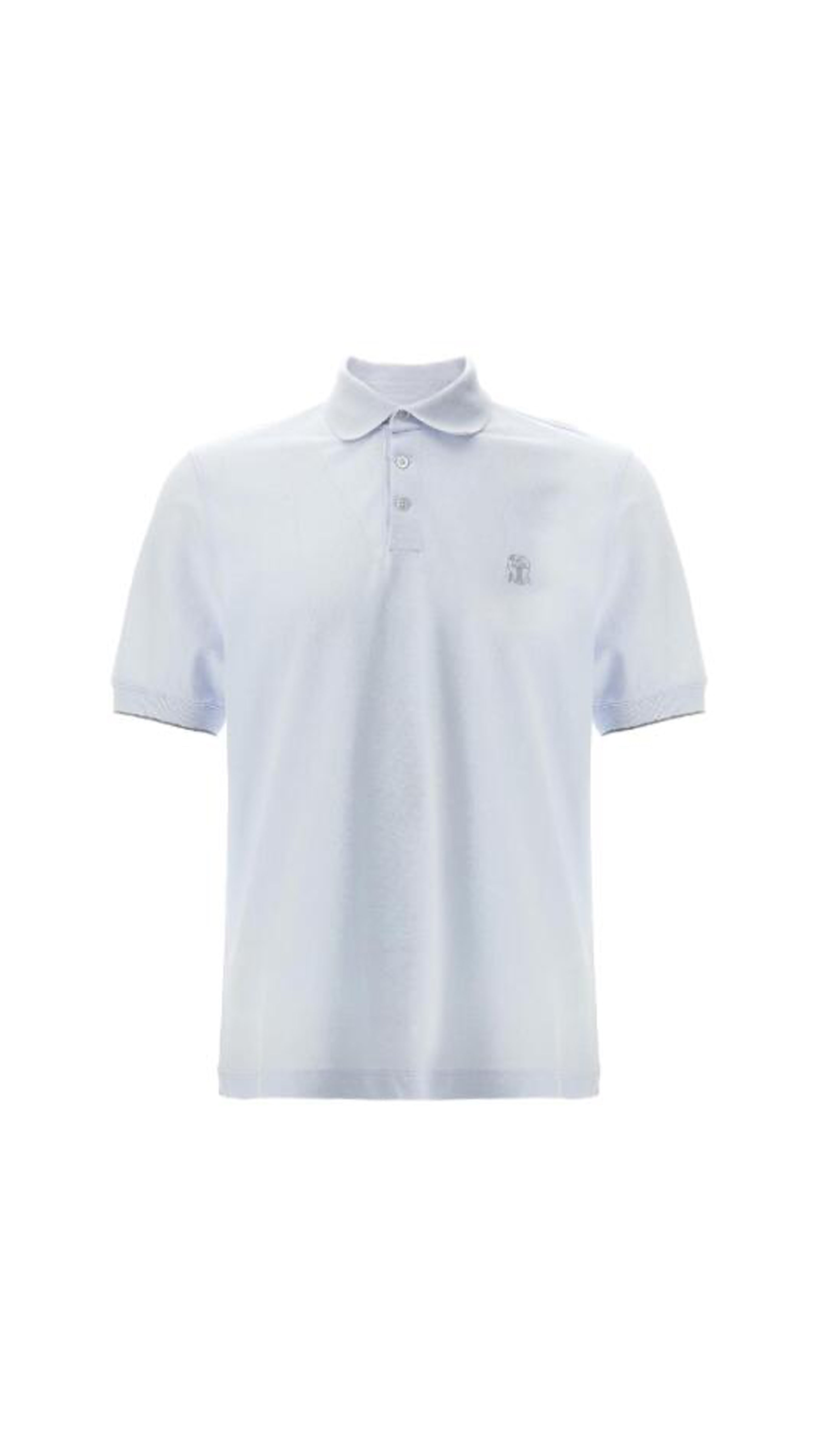 Logo Cotton Polo Shirt - Light Blue