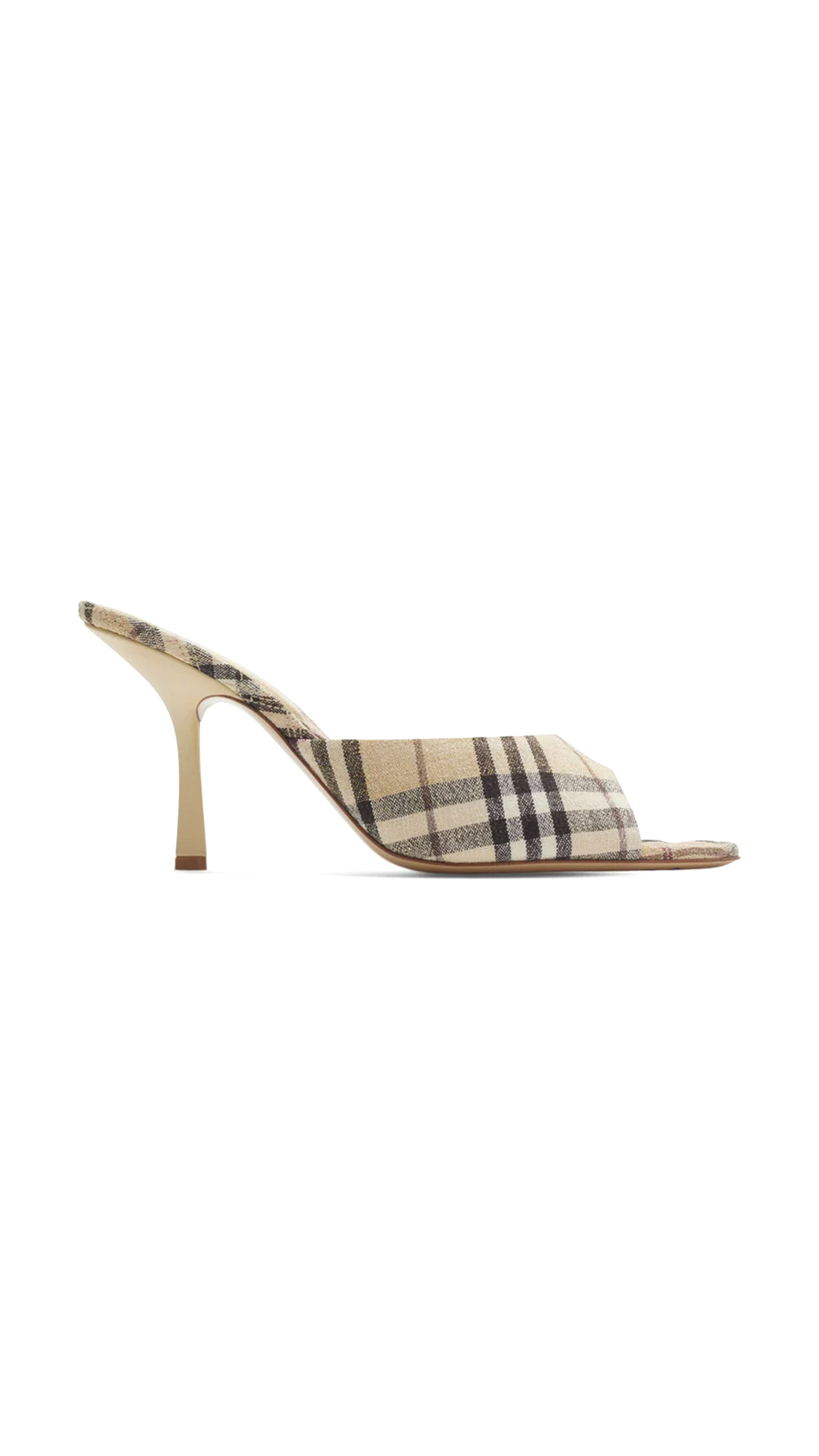 Check Mews Mules - Beige