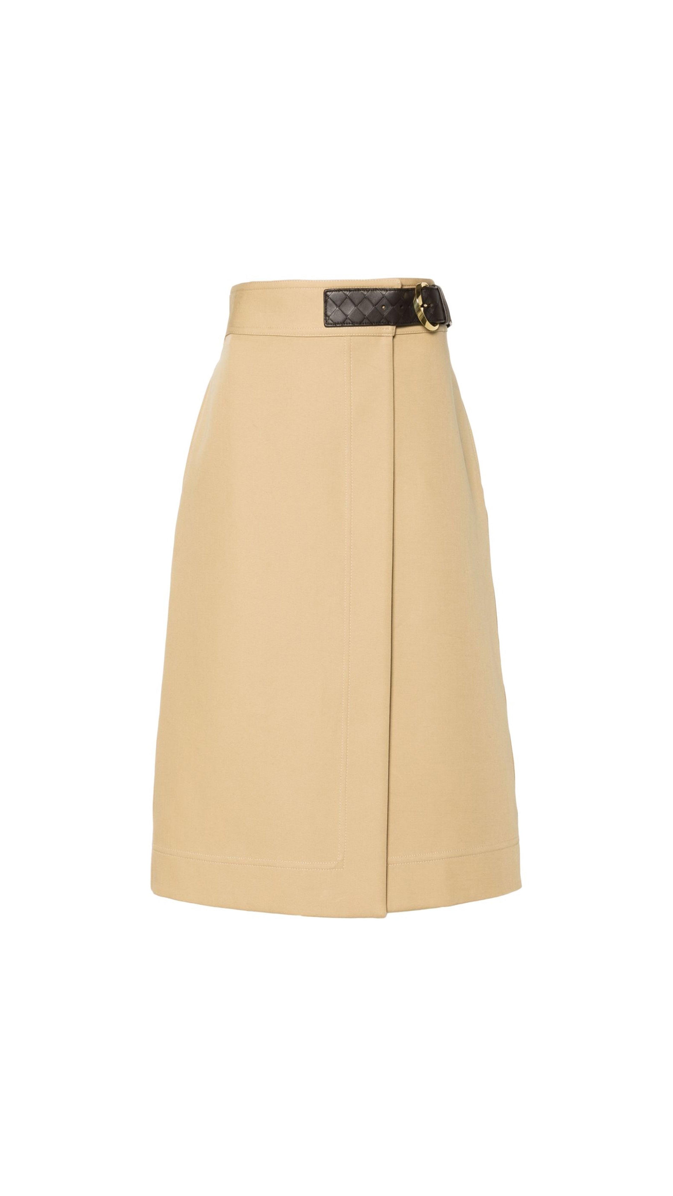 Canvas Midi Skirt - Beige