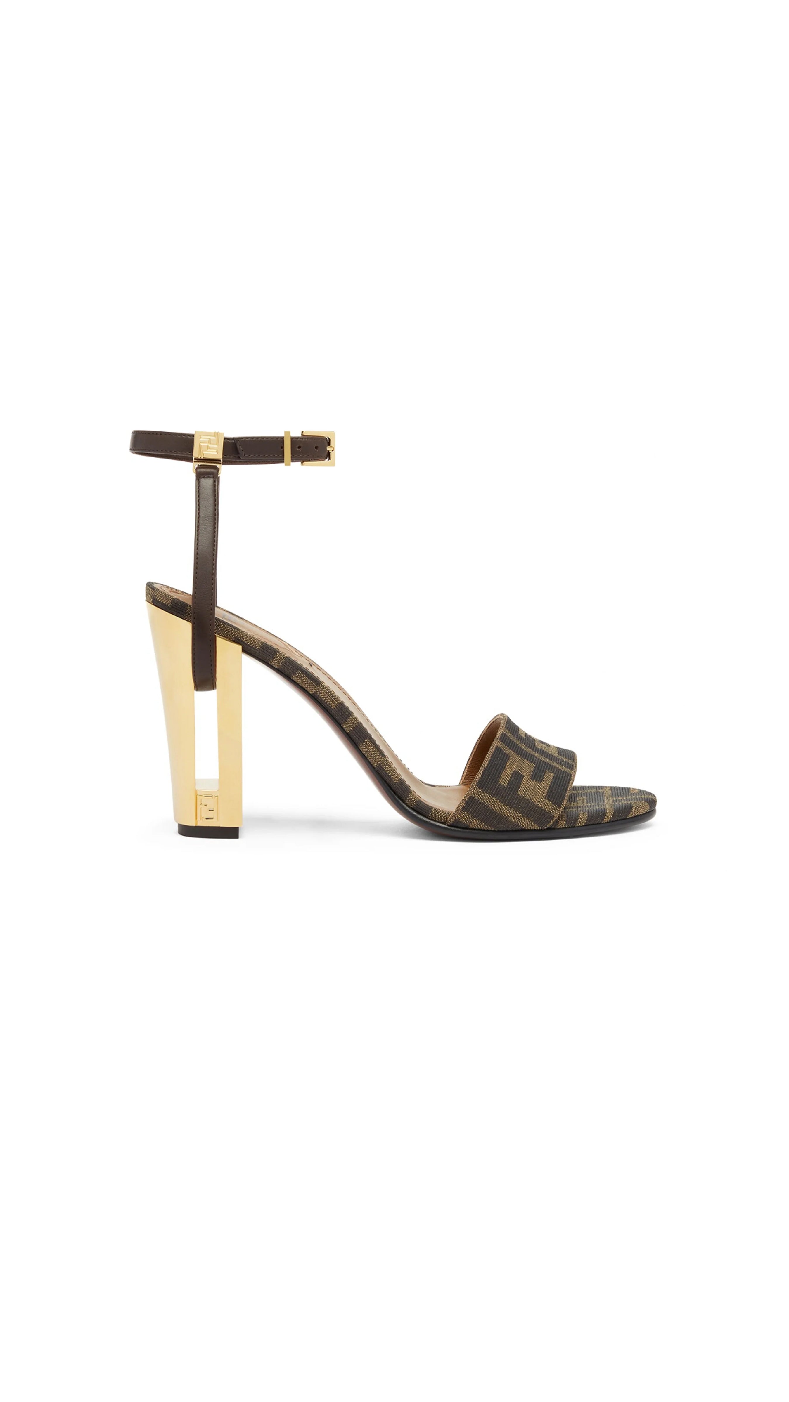 Delfina High-heeled Sandals - Brown/Gold