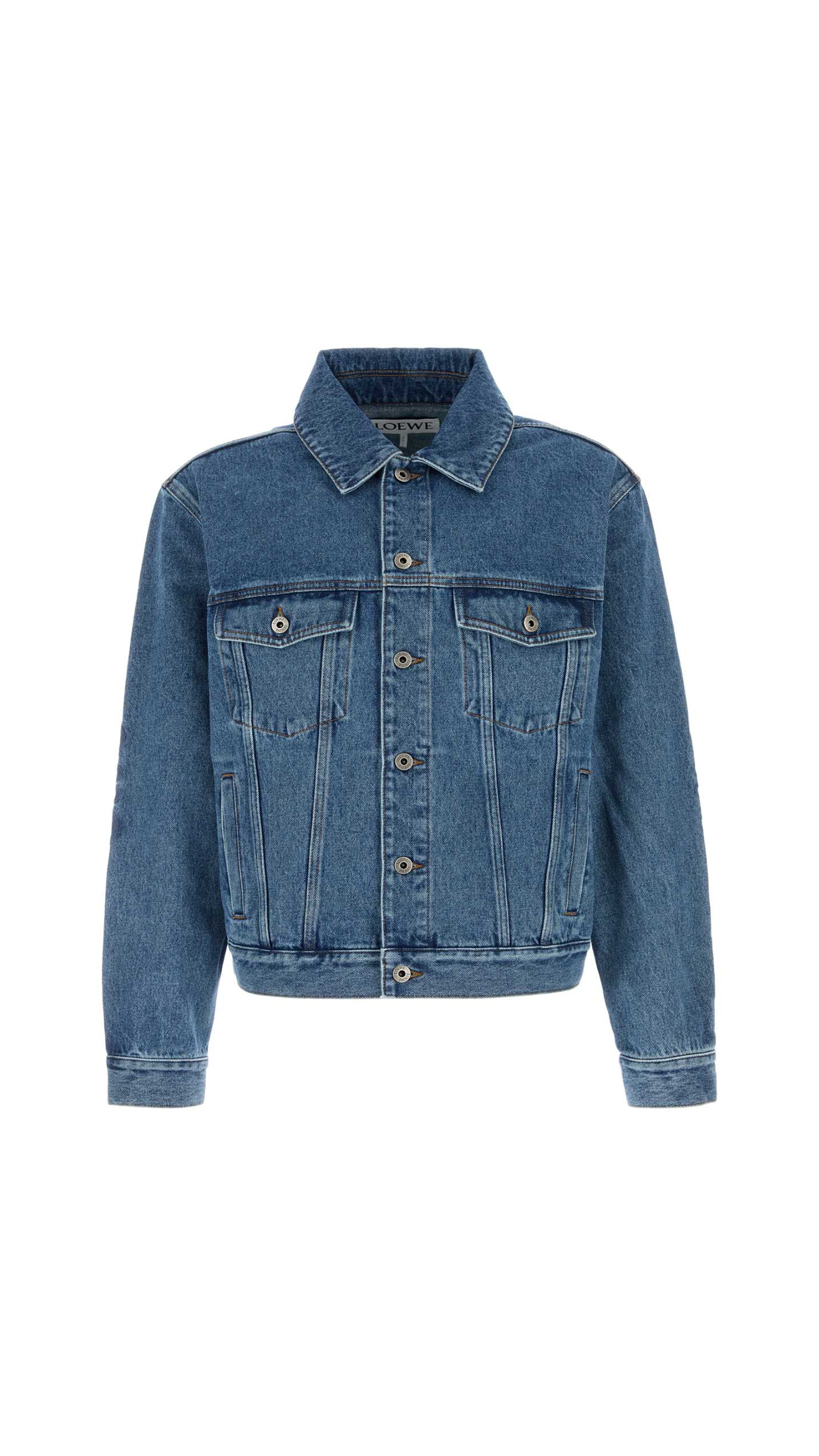 Anagram Jacket In Denim - Blue