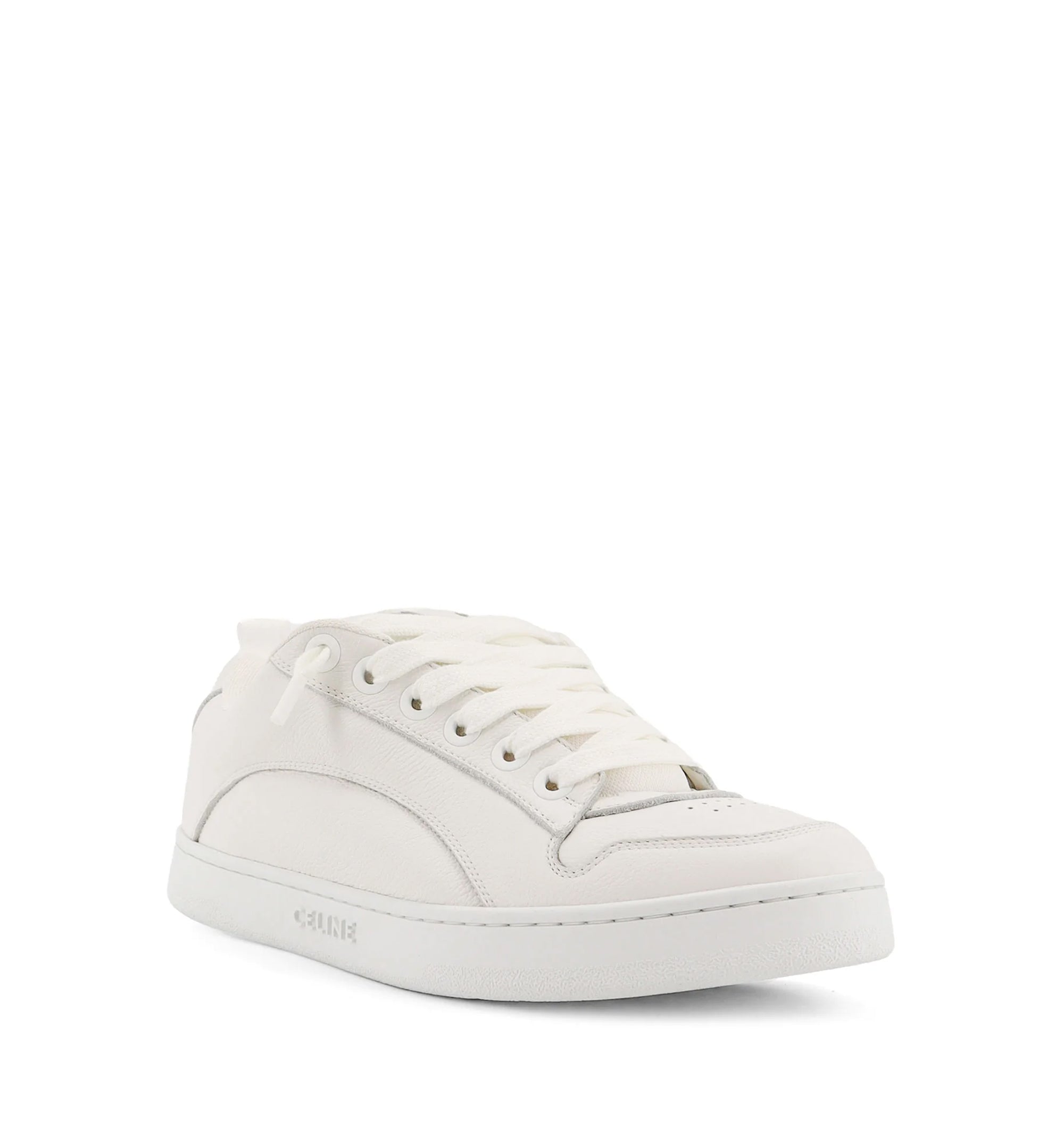 Huntington Low Lace-up Sneaker in Calfskin - Optic White