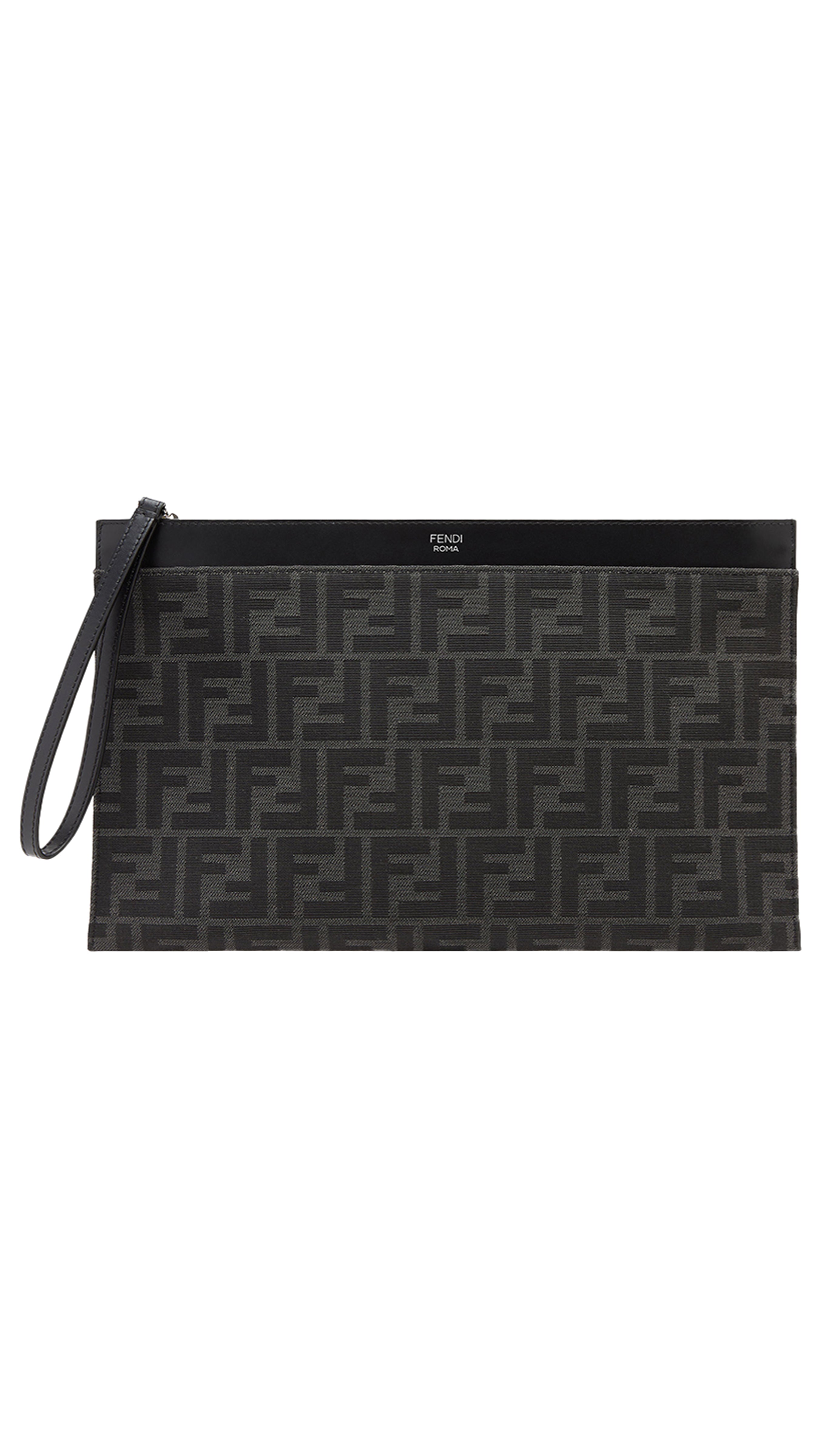 Ff Jacquard Flat Pouch Medium - Black