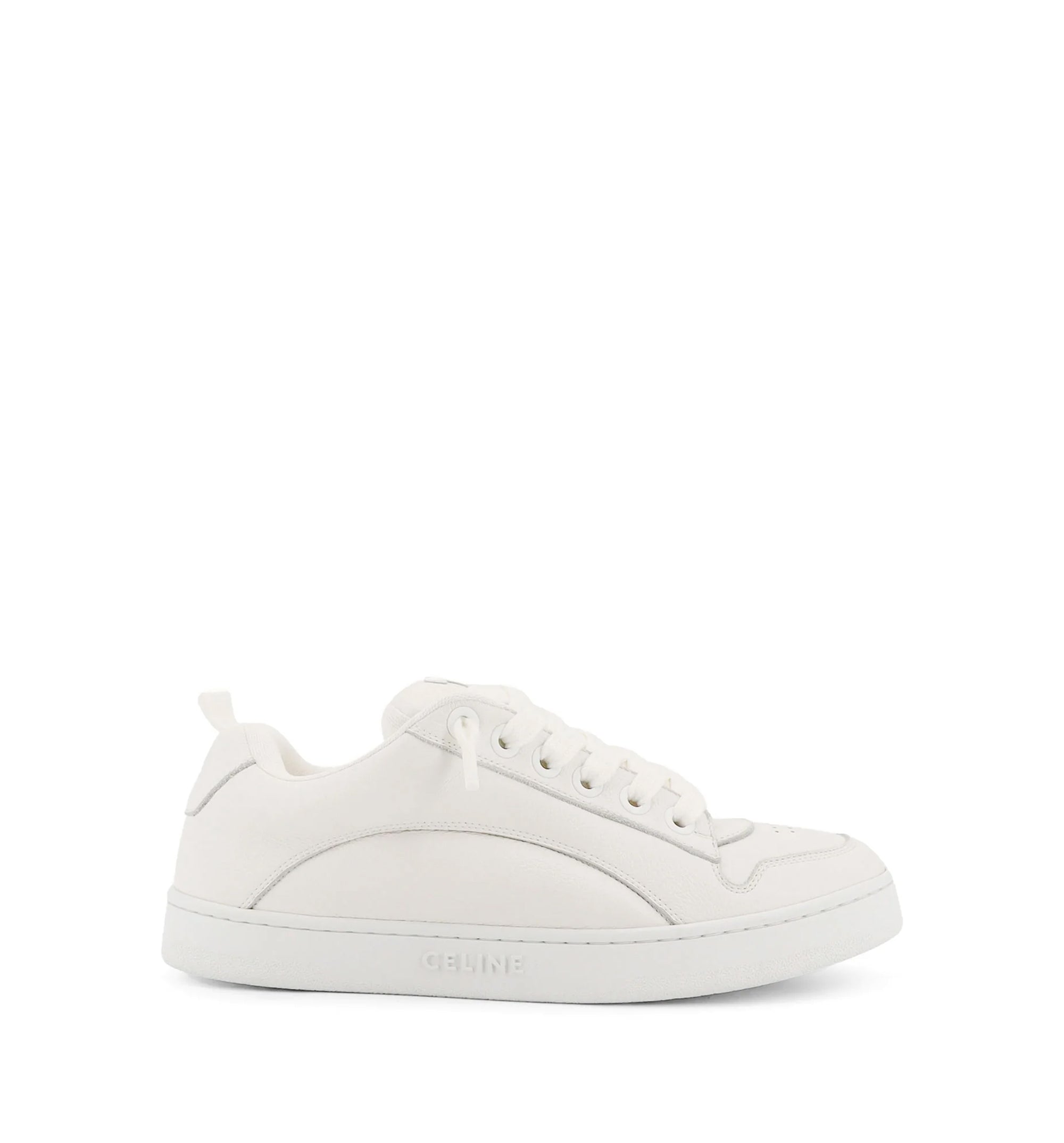 Huntington Low Lace-up Sneaker in Calfskin - Optic White