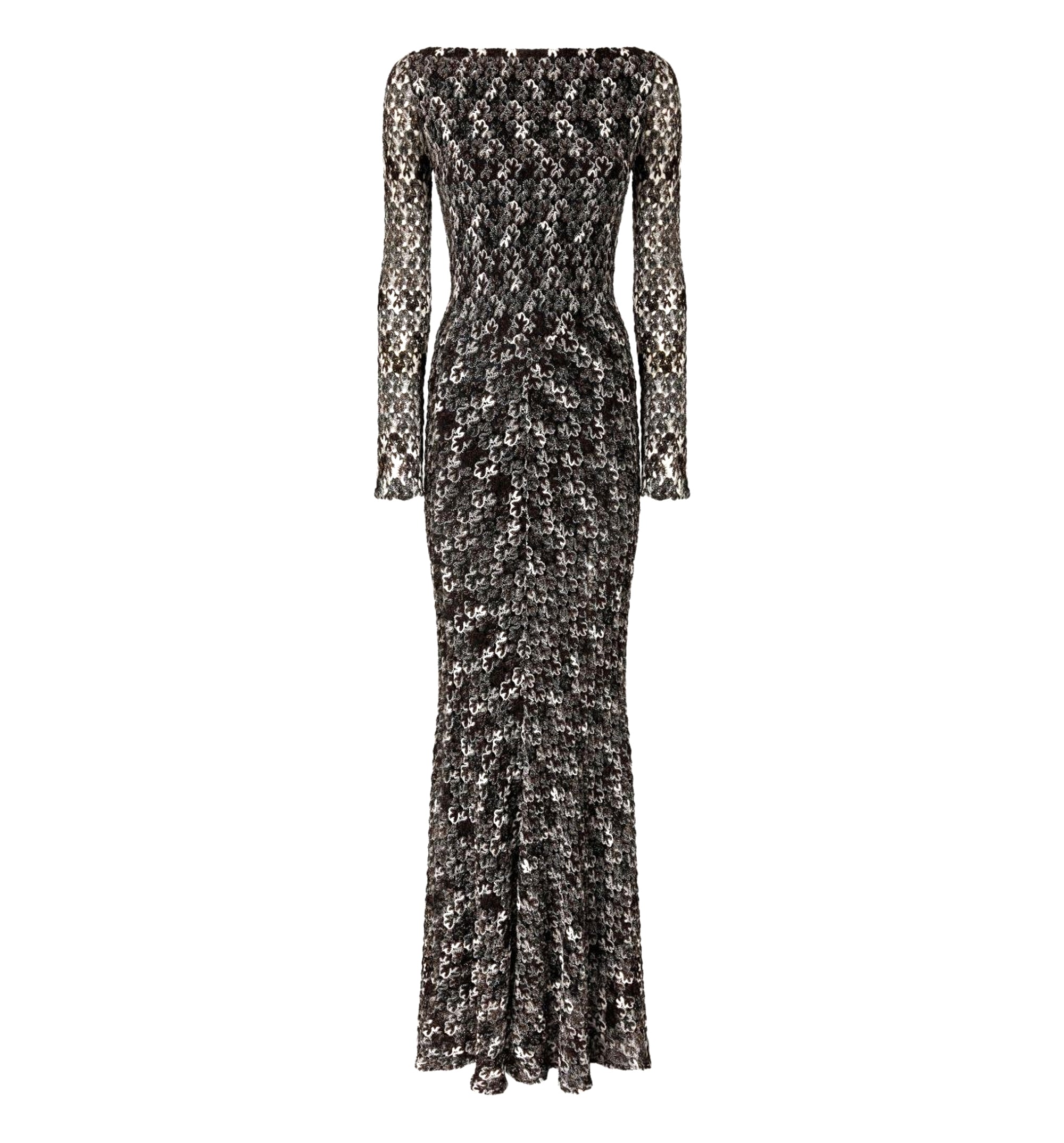Long Dress in Embroidered Lace - Multi