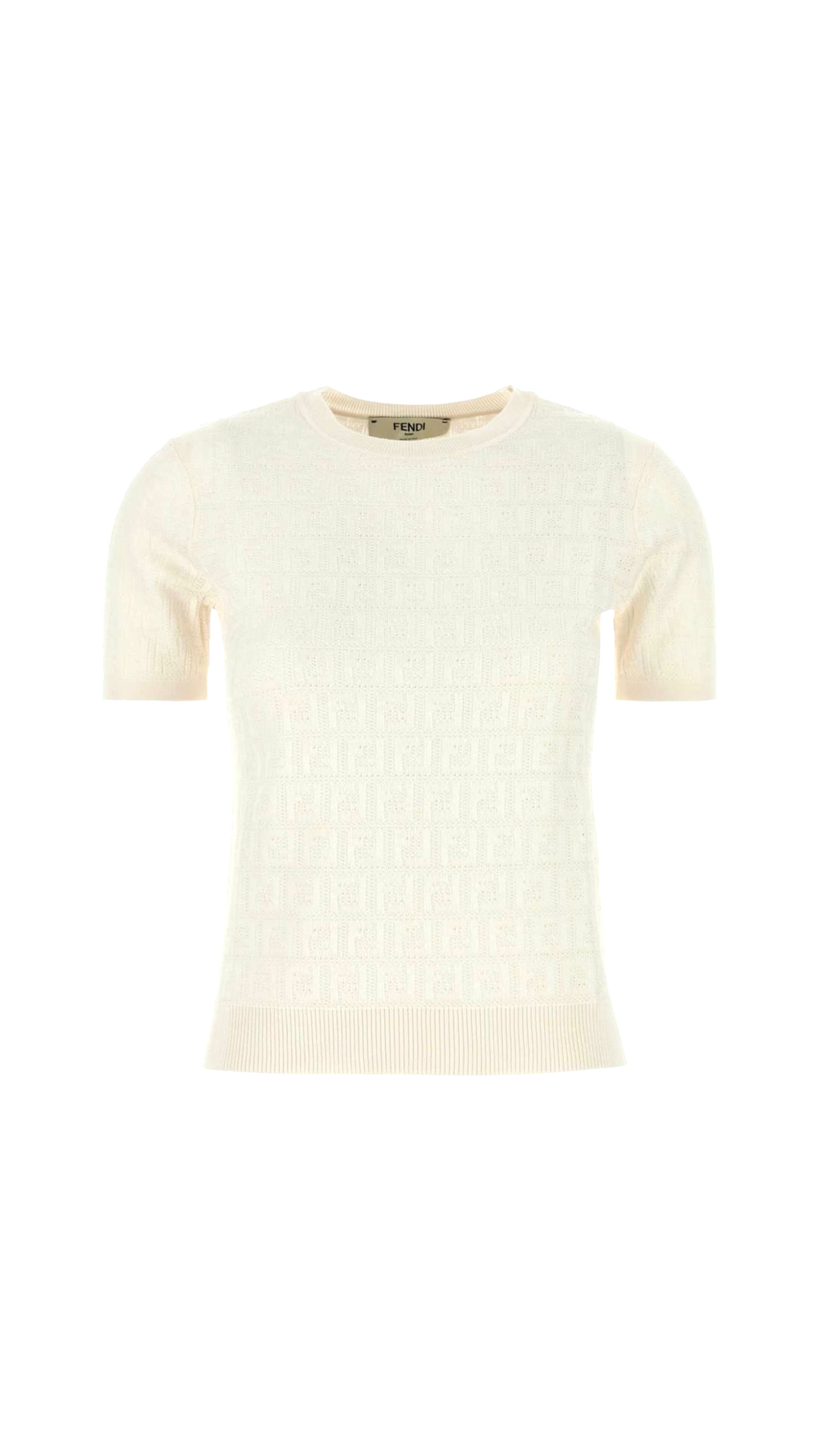 Ff Viscose And Cotton Sweater - White