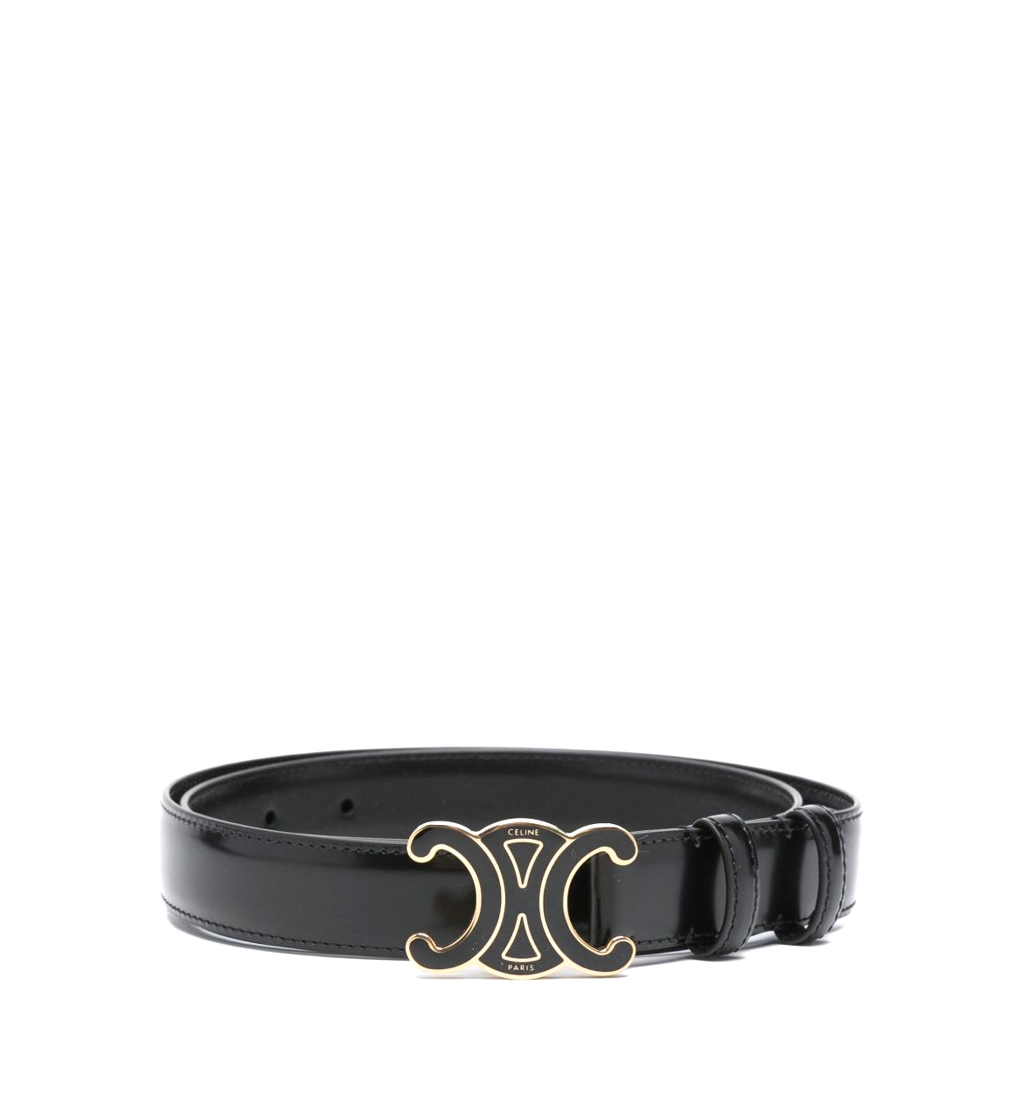 Medium Triomphe Belt in Taurillon Leather - Black