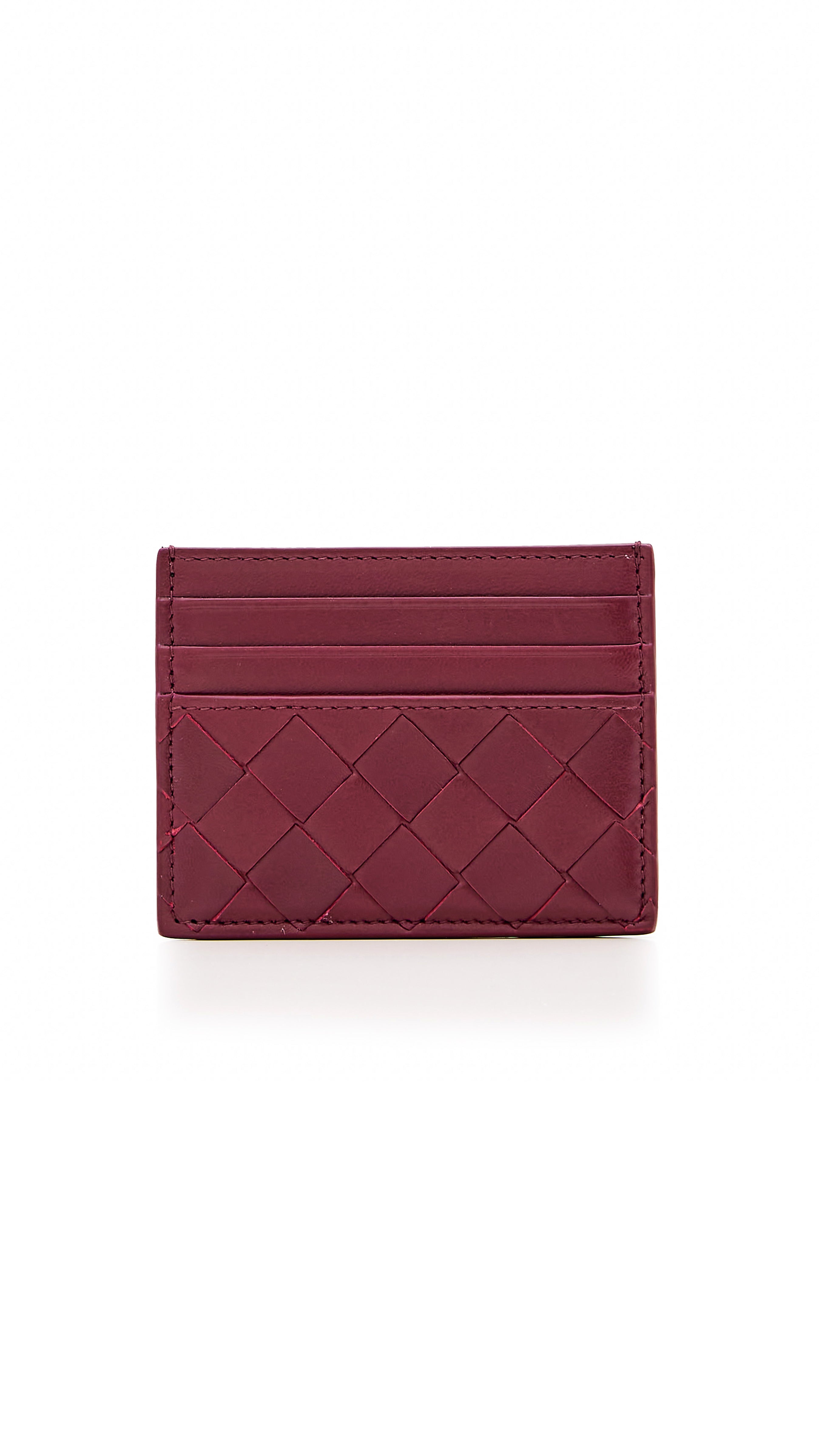 Intrecciato Credit Card Case - Barolo