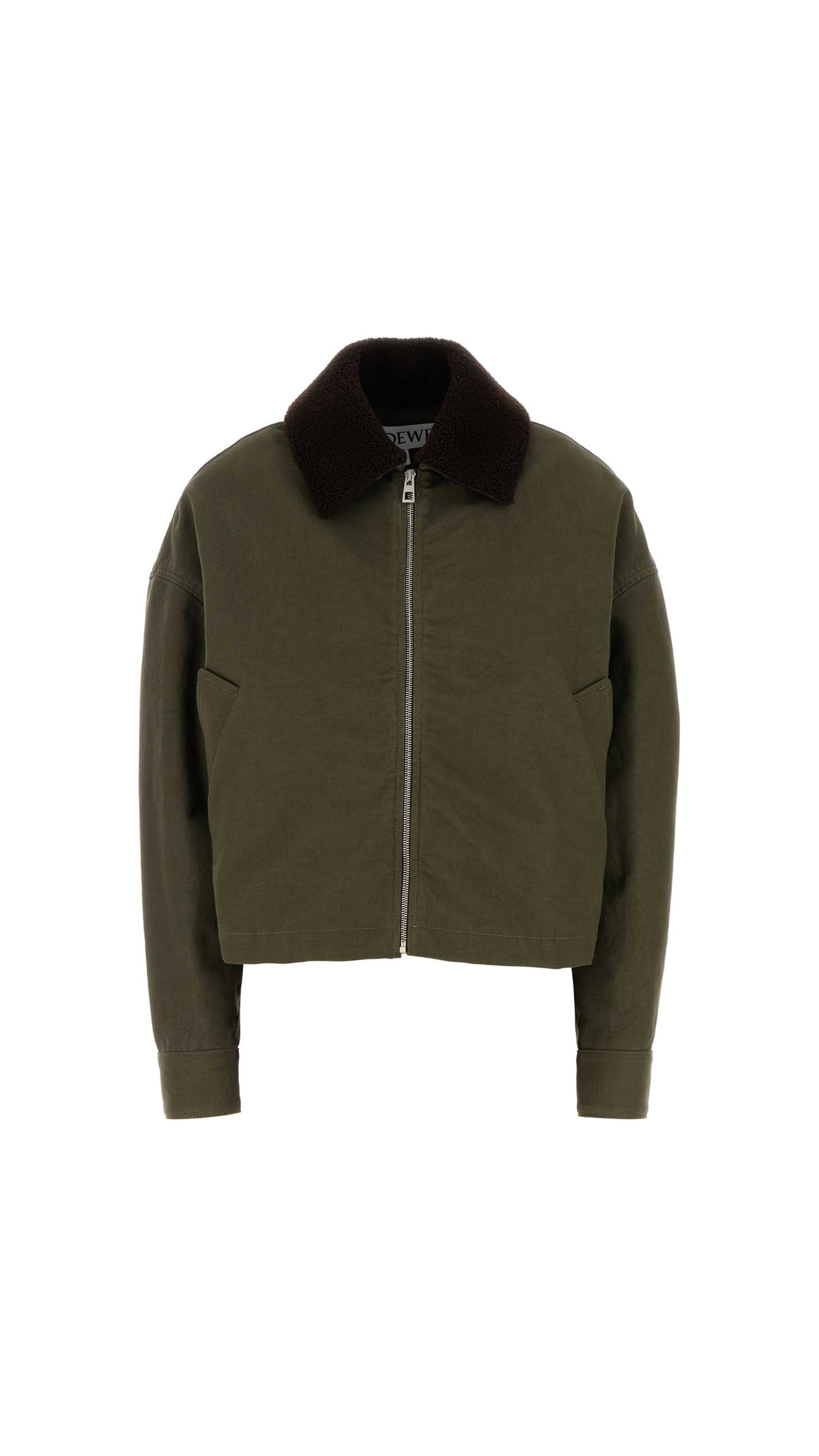 Wool Jacket - Dark Khaki Green