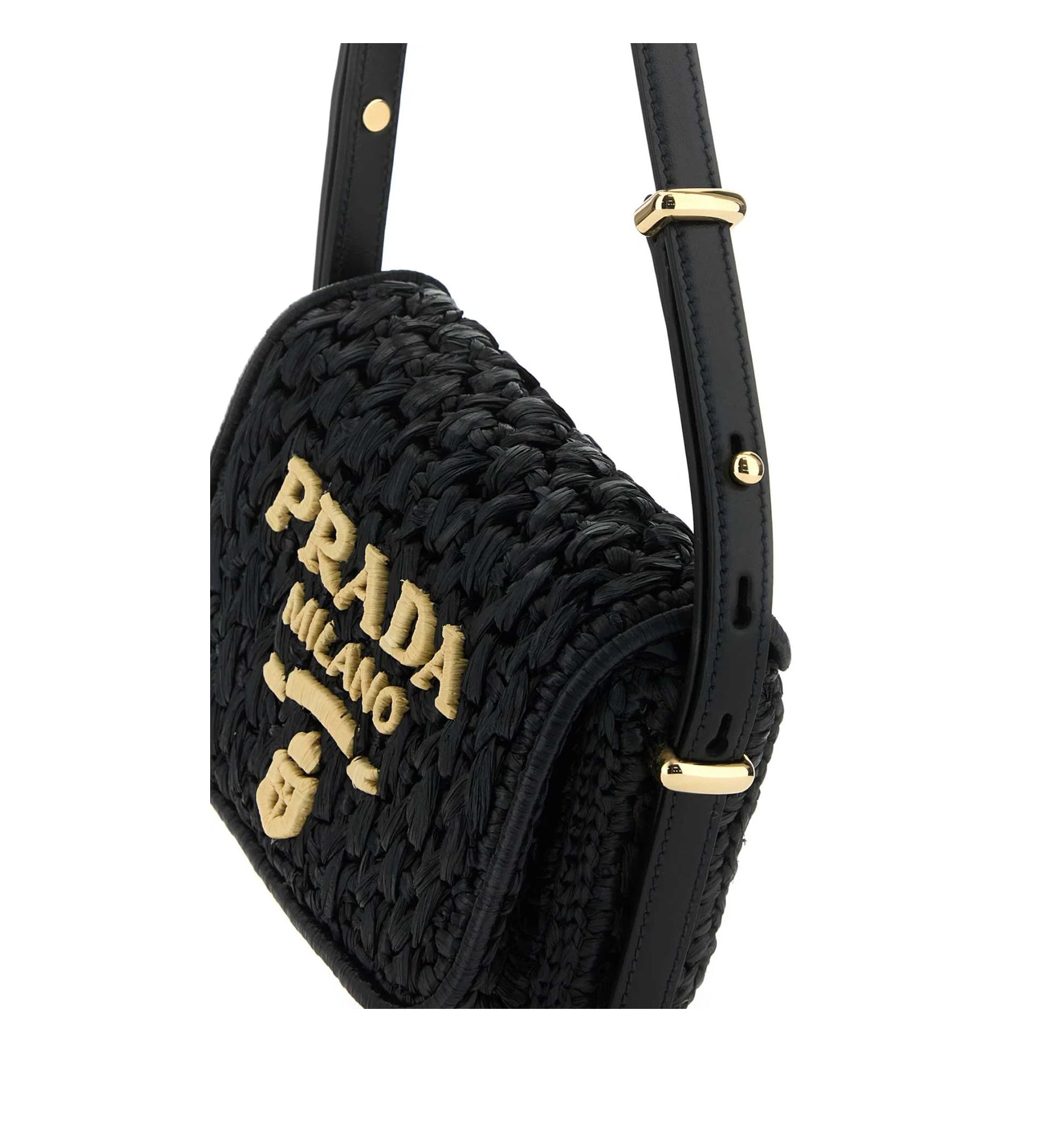 Foldover Top Woven Shoulder Bag