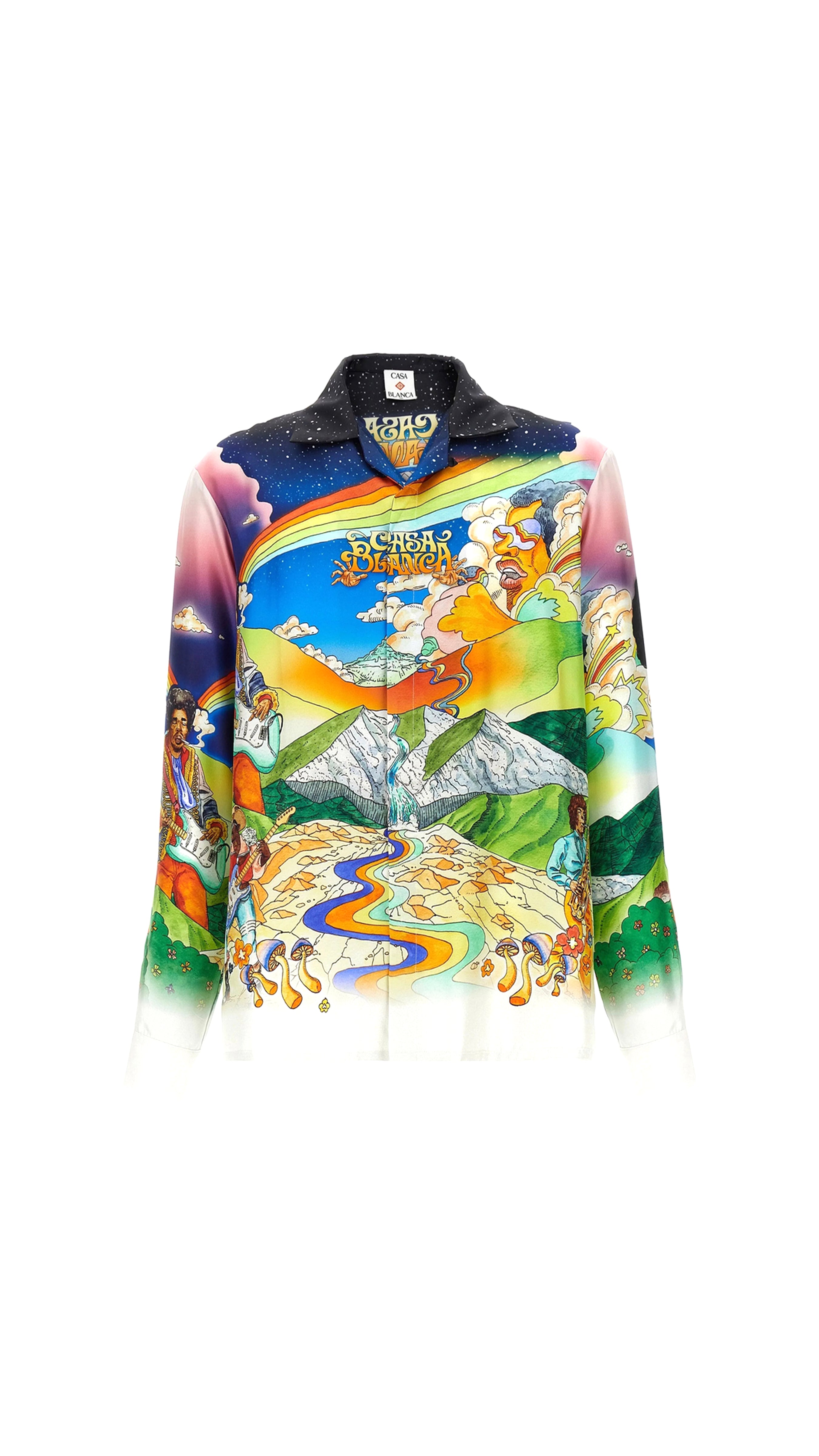 La Musique Long Sleeve Silk Shirt - Multicolor